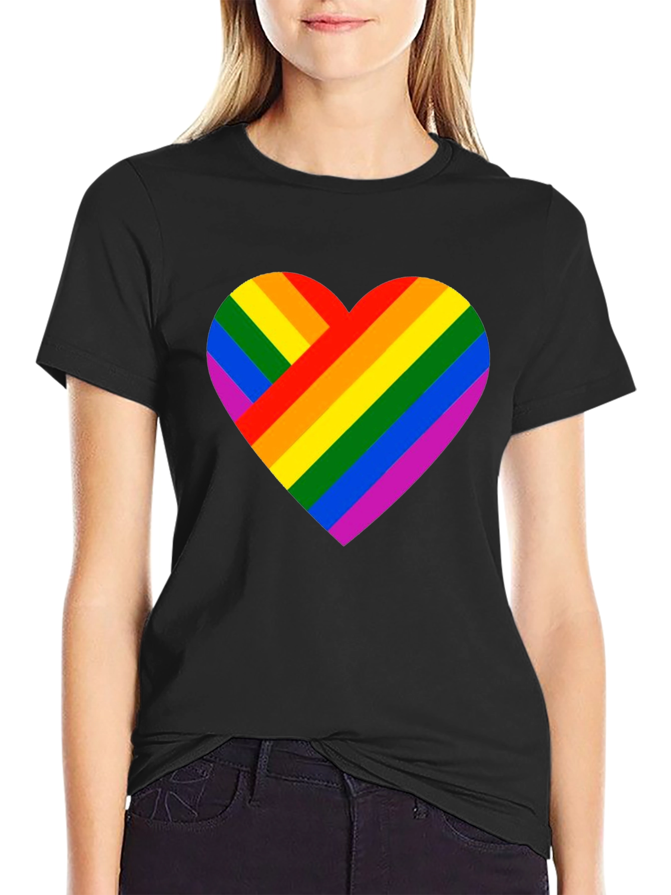 Rainbow Heart Graphic Tee - Pride Celebration Shirt