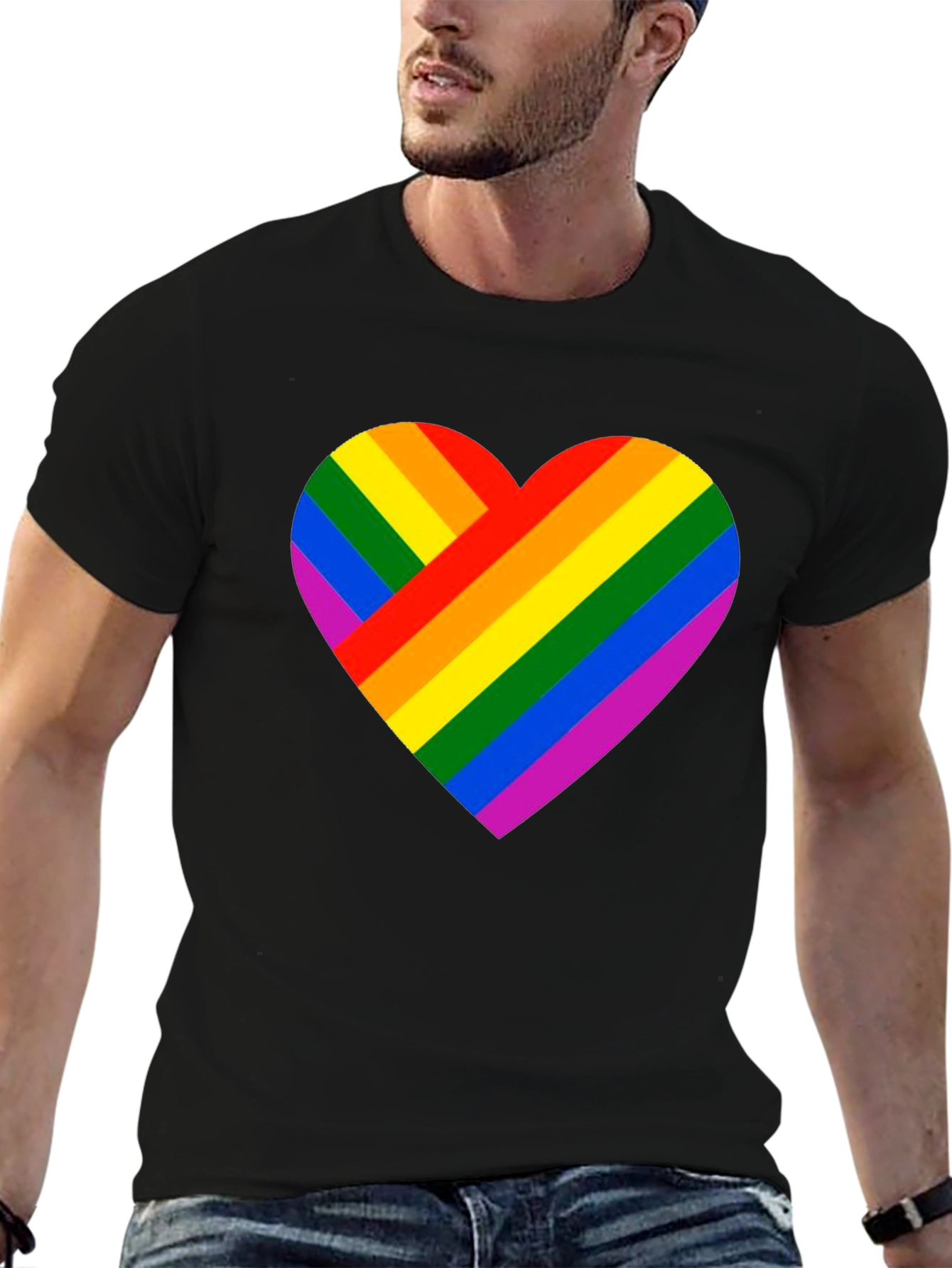 Rainbow Heart Graphic Tee - Pride Celebration Shirt