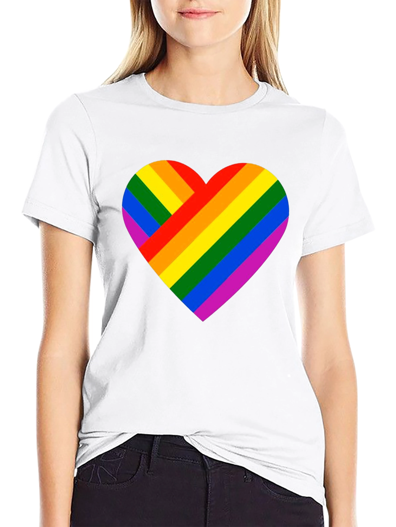 Rainbow Heart Graphic Tee - Pride Celebration Shirt