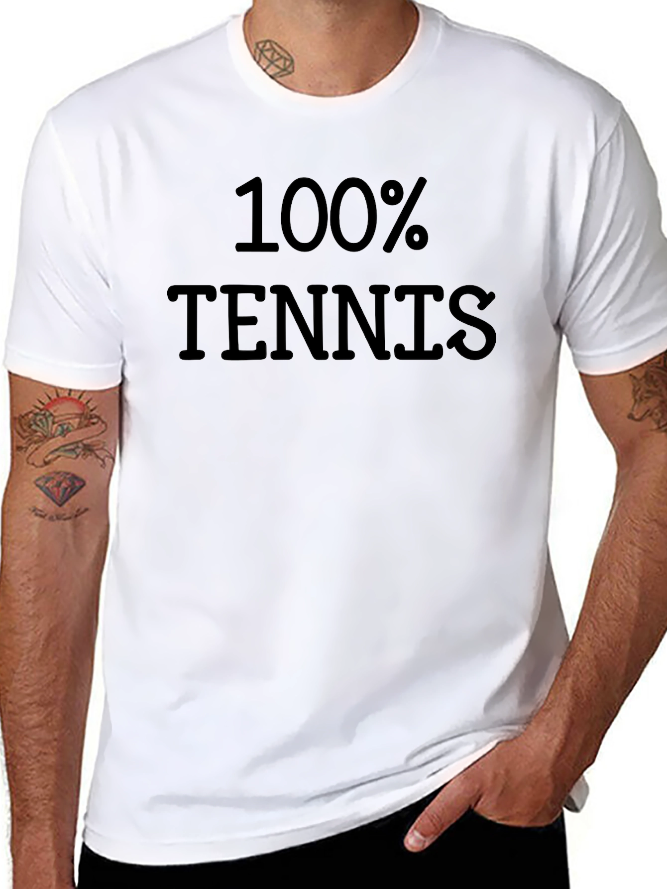 100% Tennis Black Graphic Tee