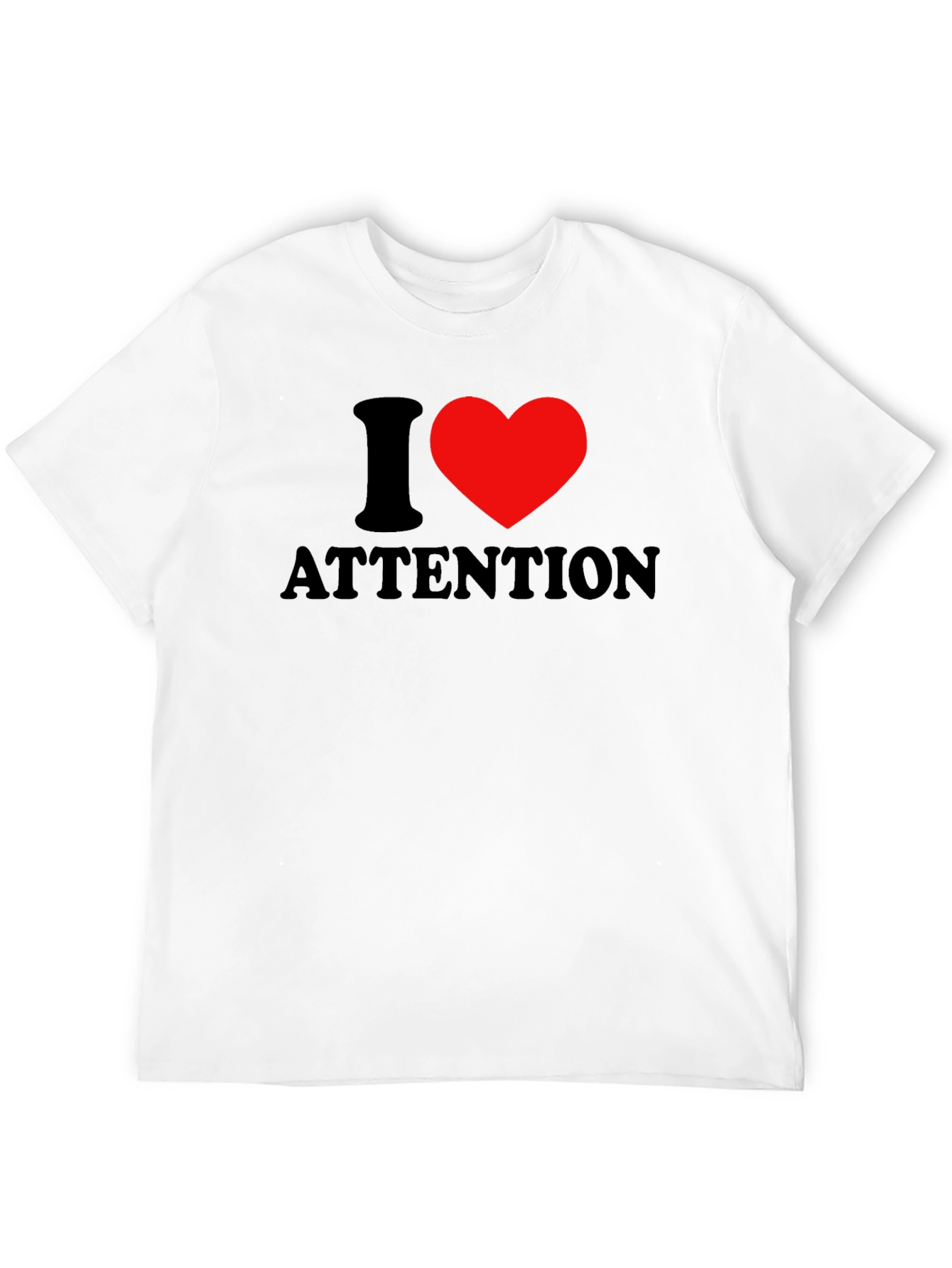 I Heart Attention Graphic Tee - Black Unisex T-Shirt