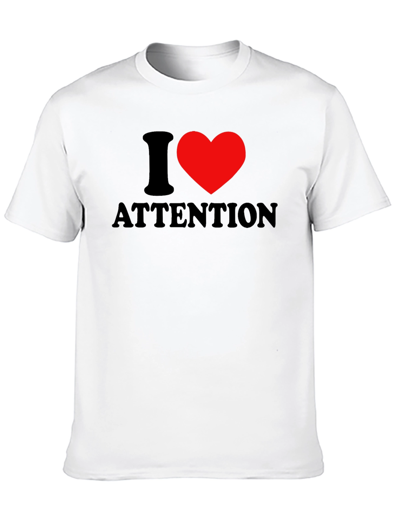 I Heart Attention Graphic Tee - Black Unisex T-Shirt