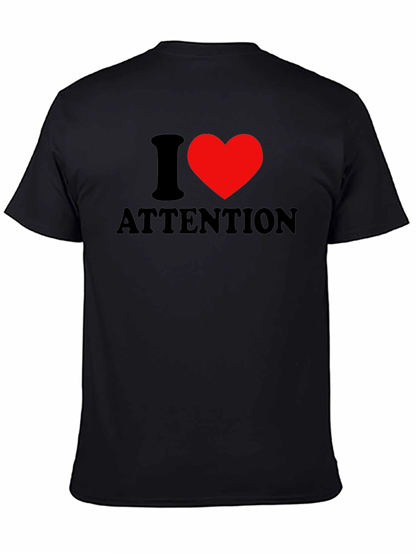 I Heart Attention Graphic Tee - Black Unisex T-Shirt