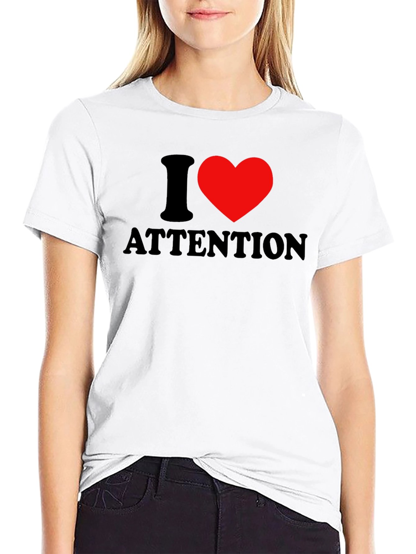 I Heart Attention Graphic Tee - Black Unisex T-Shirt