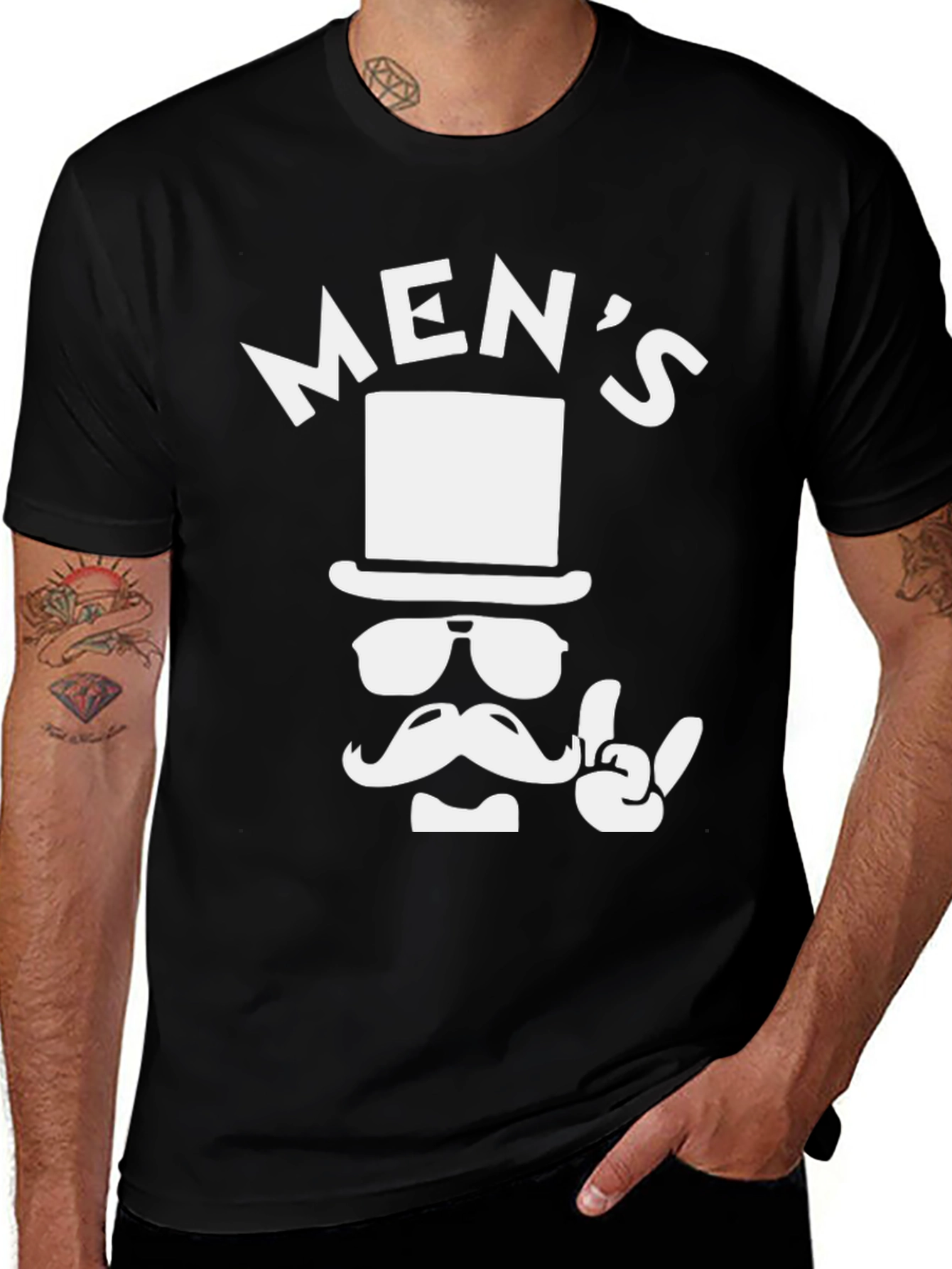 Mens Graphic Tee - Top Hat Gentleman
