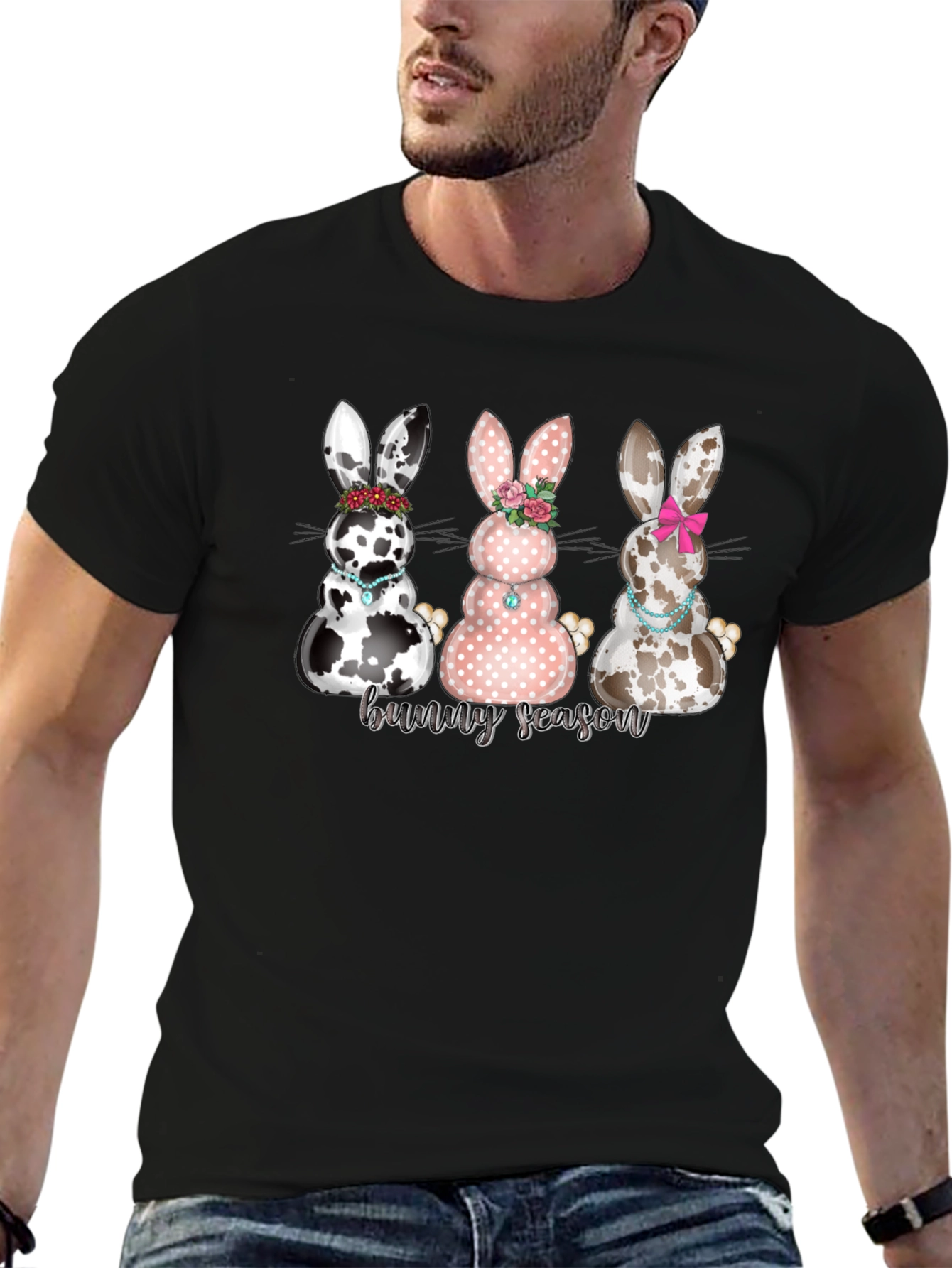 Bunny Season Graphic T-Shirt - Cute Easter Tee