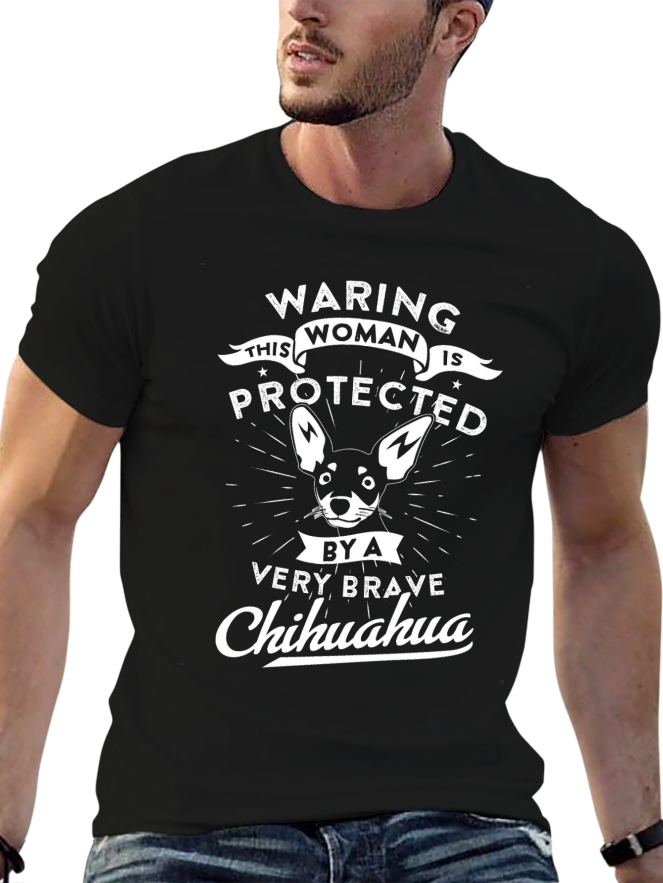 Warning Woman Protected by Chihuahua T-Shirt