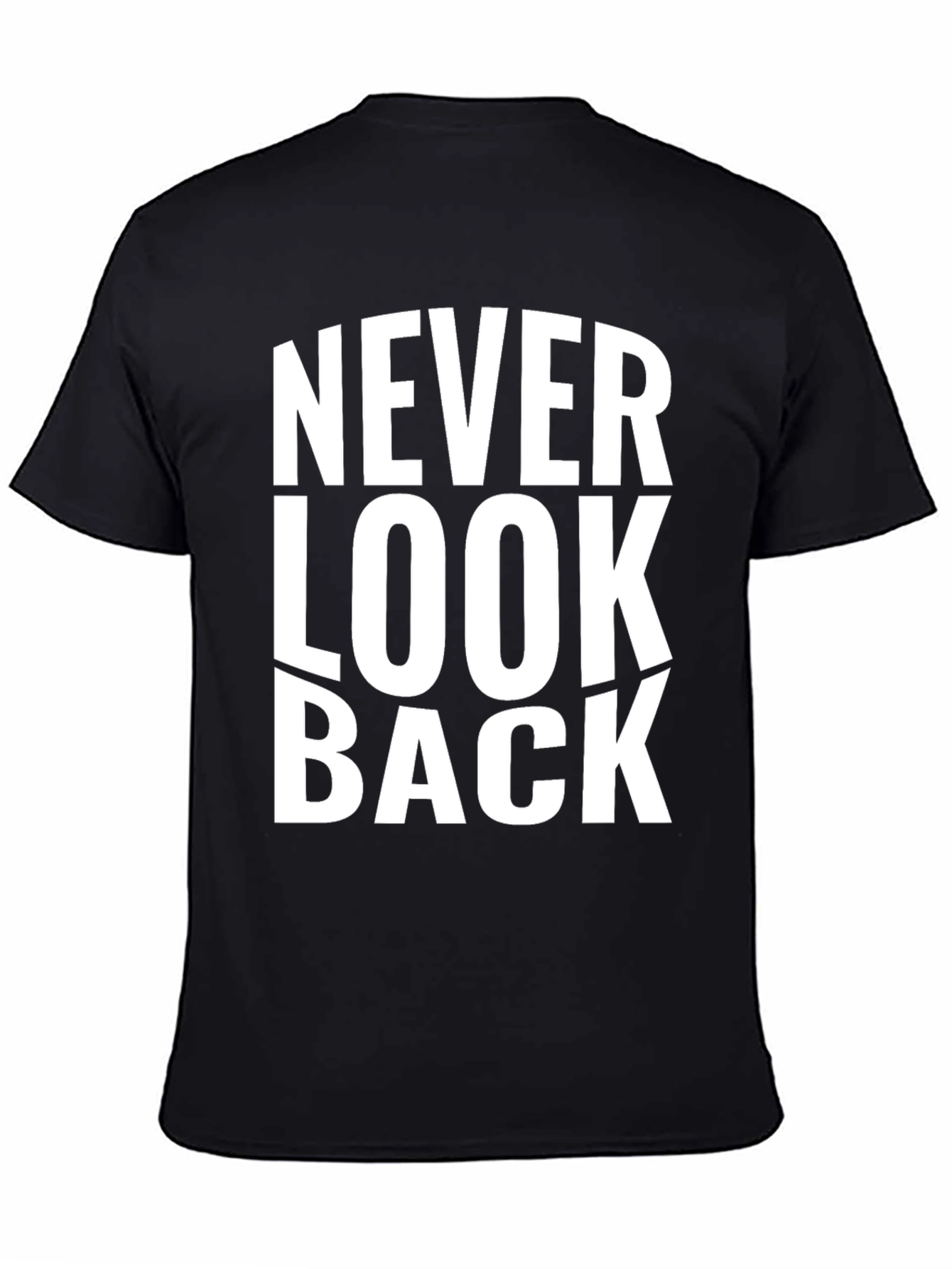 Never Look Back Graphic Print Black T-Shirt