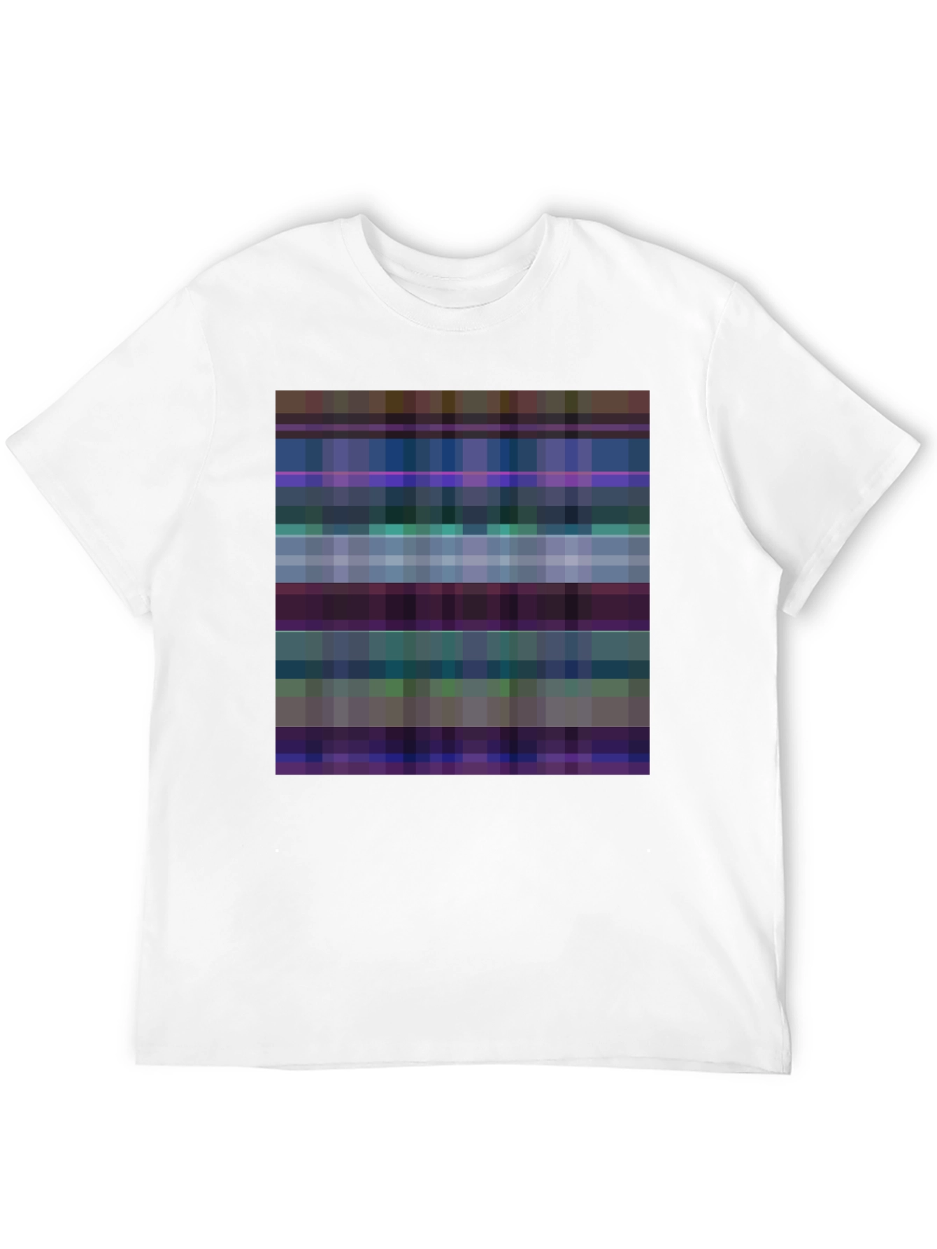 Pixelated Plaid Graphic Tee - Black