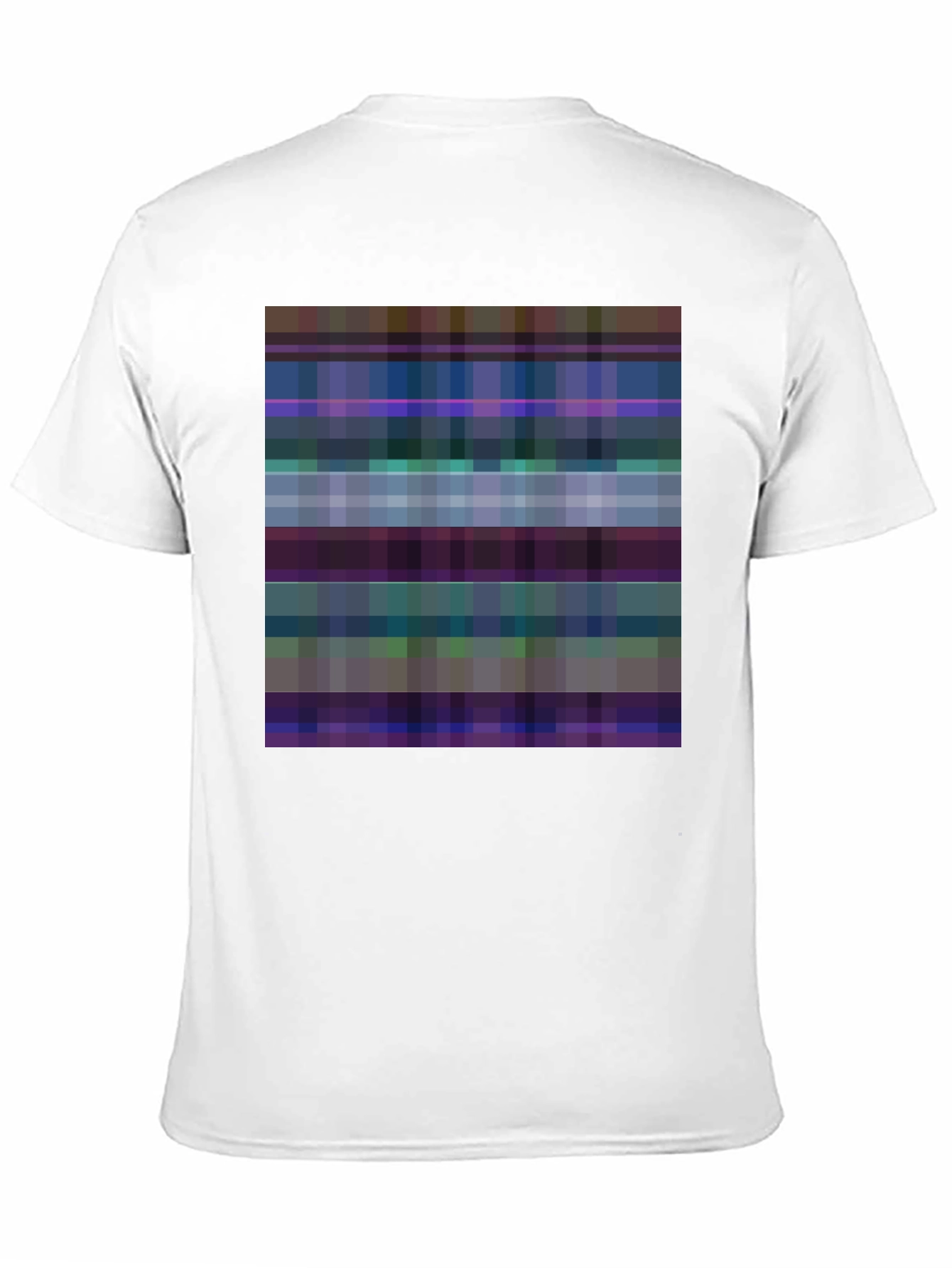 Pixelated Plaid Graphic Tee - Black