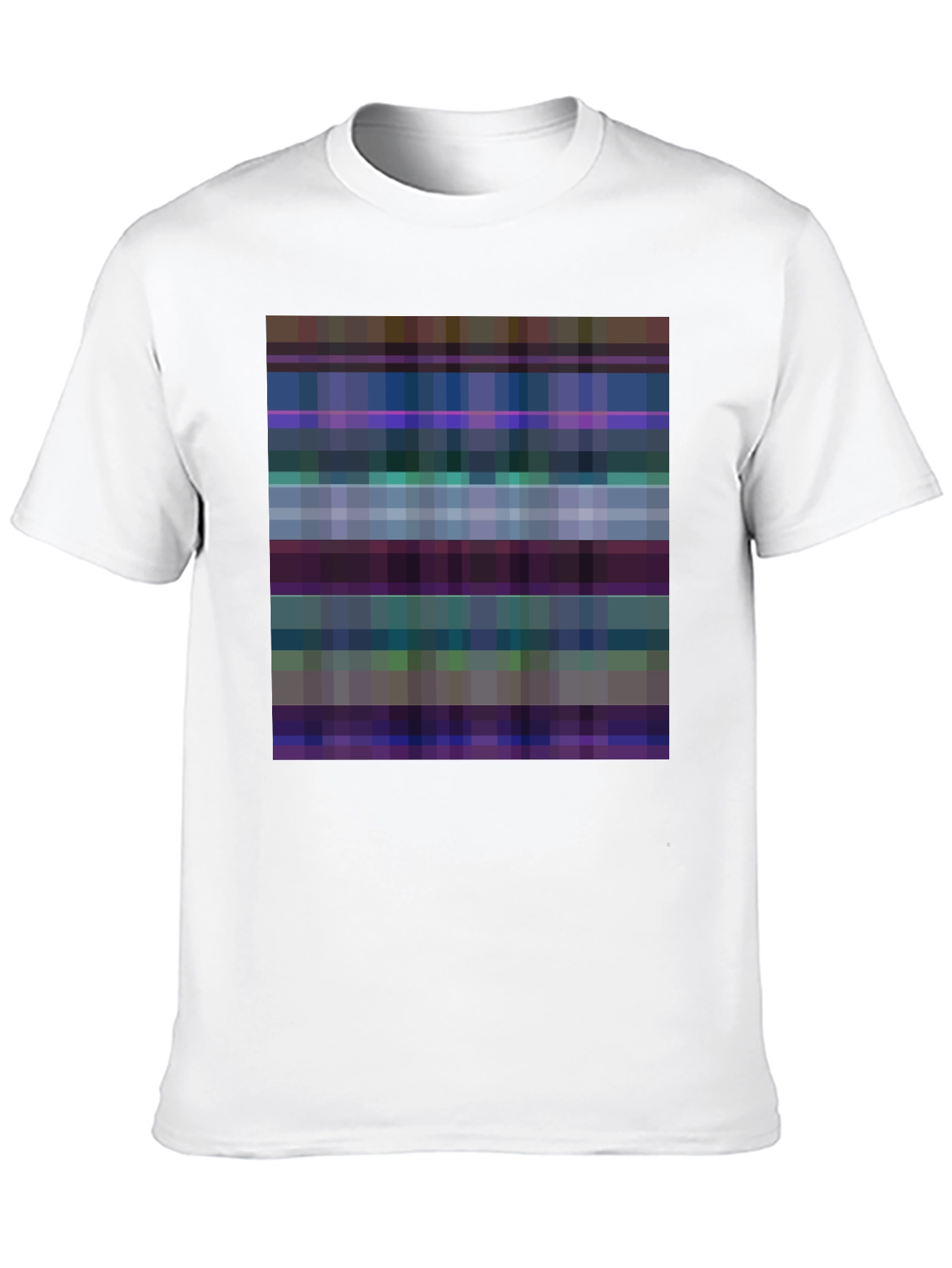 Pixelated Plaid Graphic Tee - Black