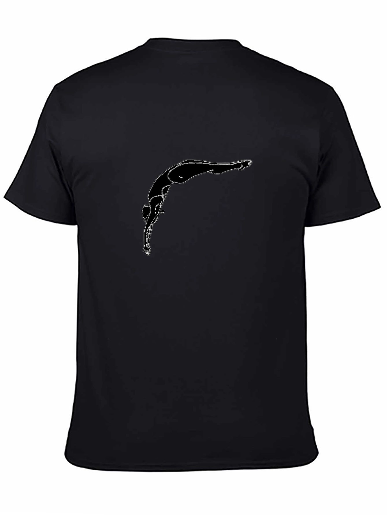 Black Diving Silhouette Graphic T-Shirt