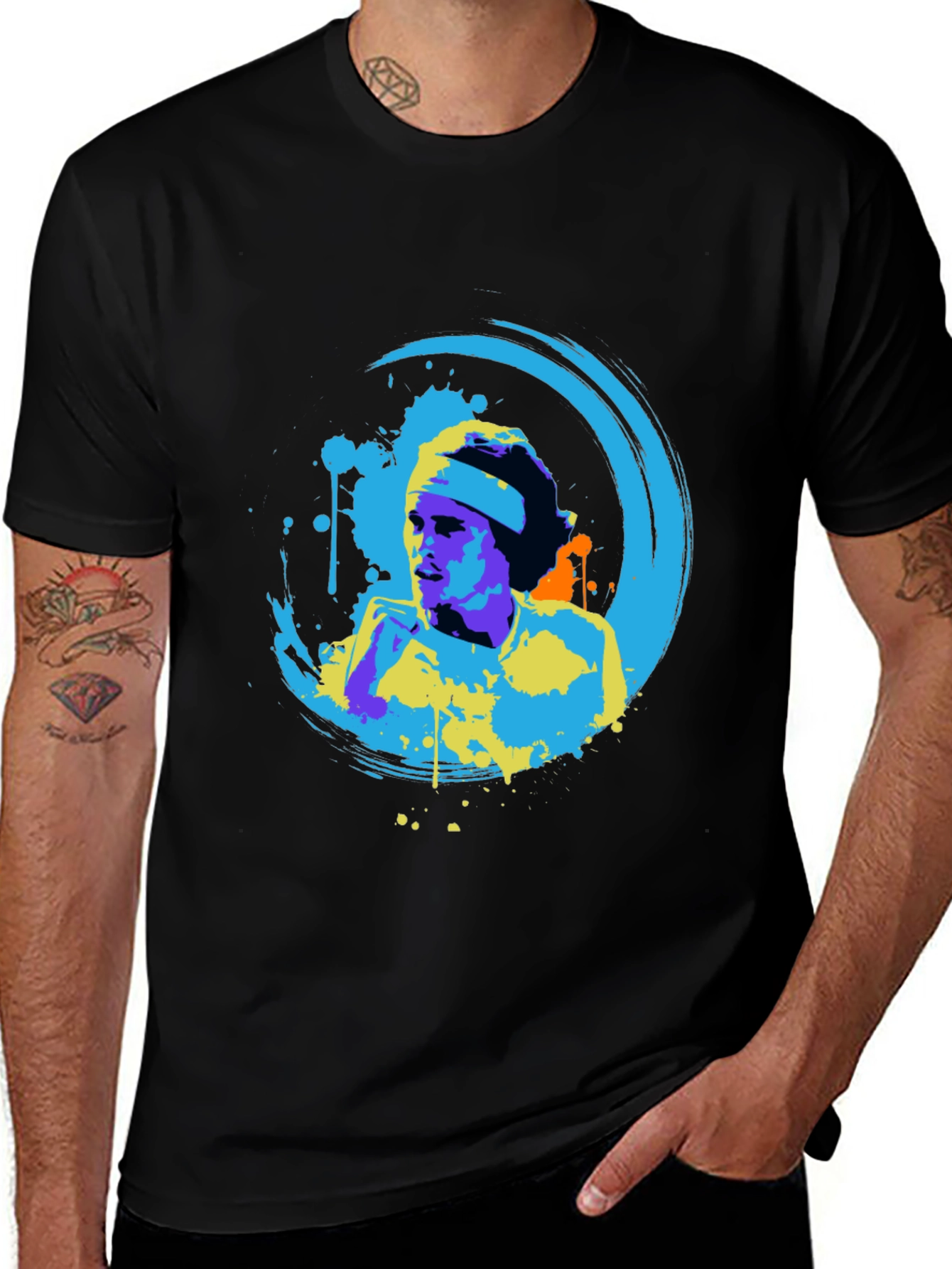 Abstract Art Graphic Black T-Shirt