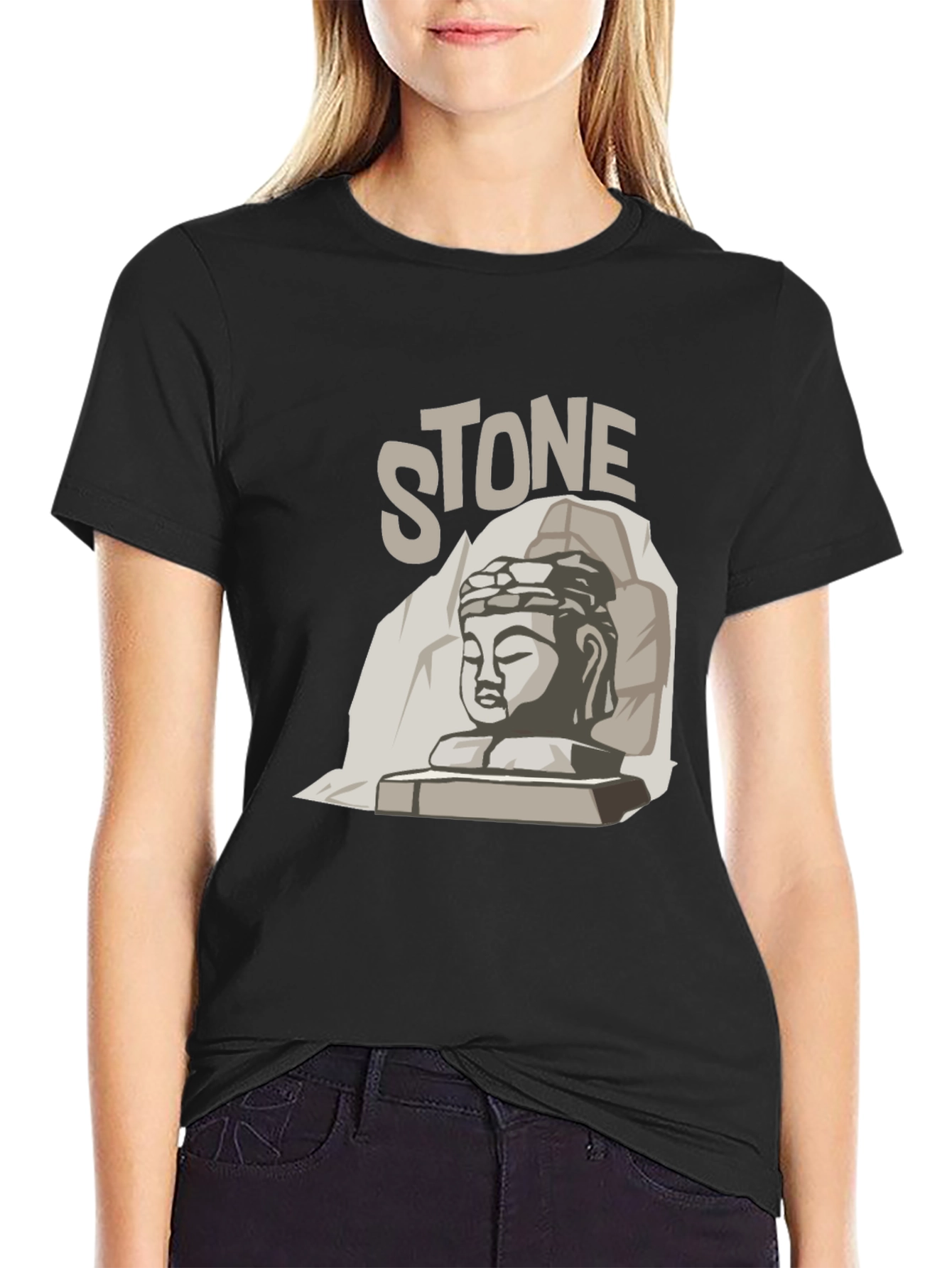 Stone Buddha Graphic T-Shirt - Unisex Black Tee