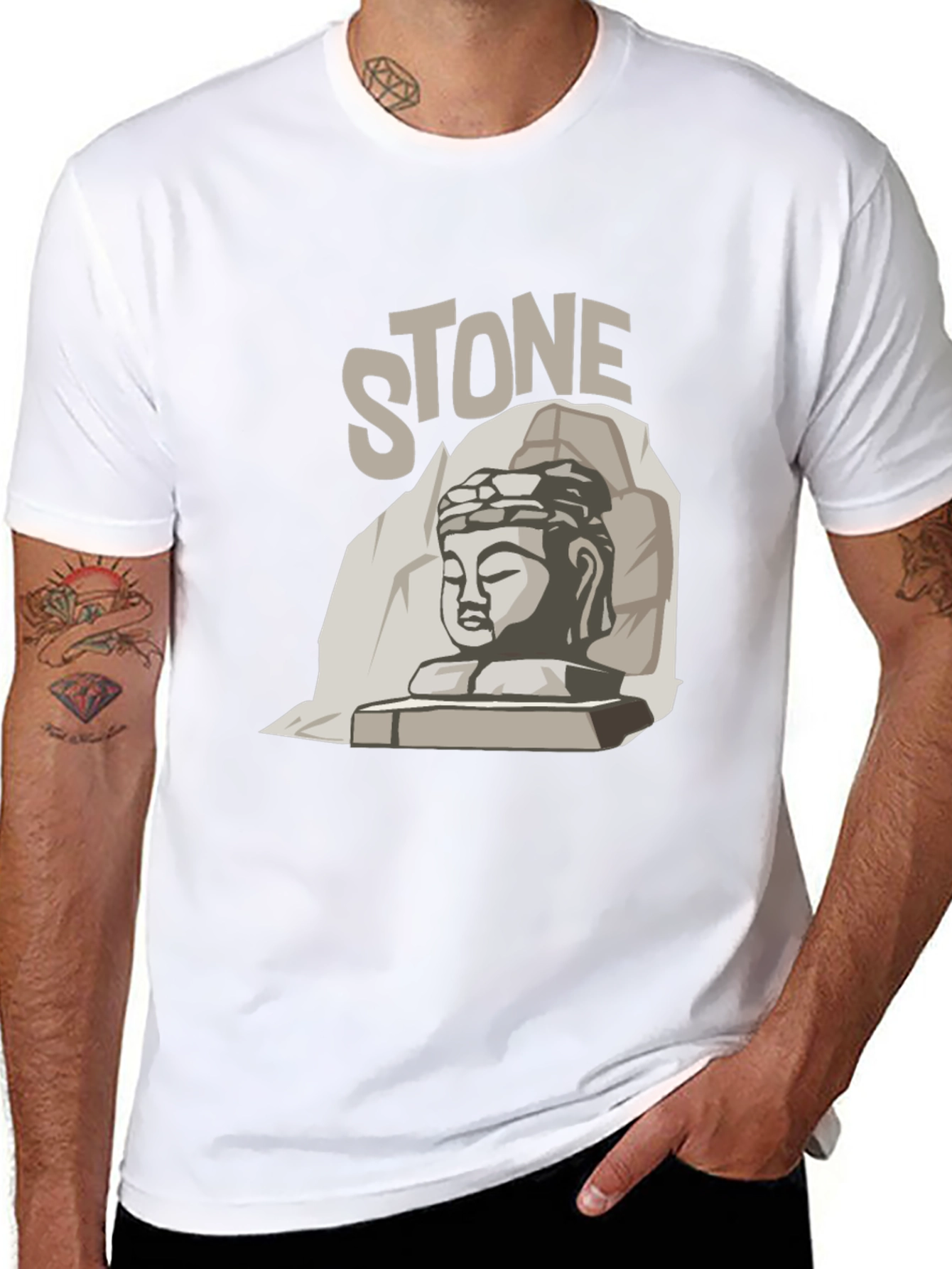 Stone Buddha Graphic T-Shirt - Unisex Black Tee
