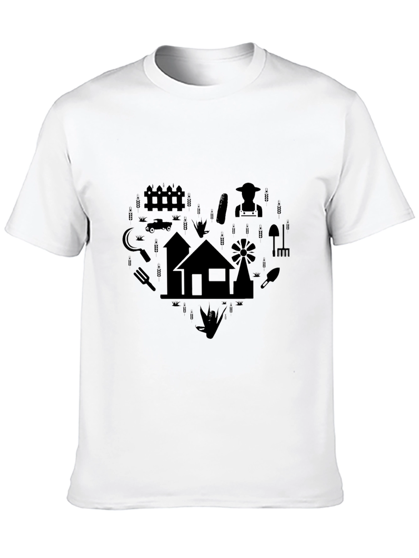 Black Farming Graphic T-Shirt