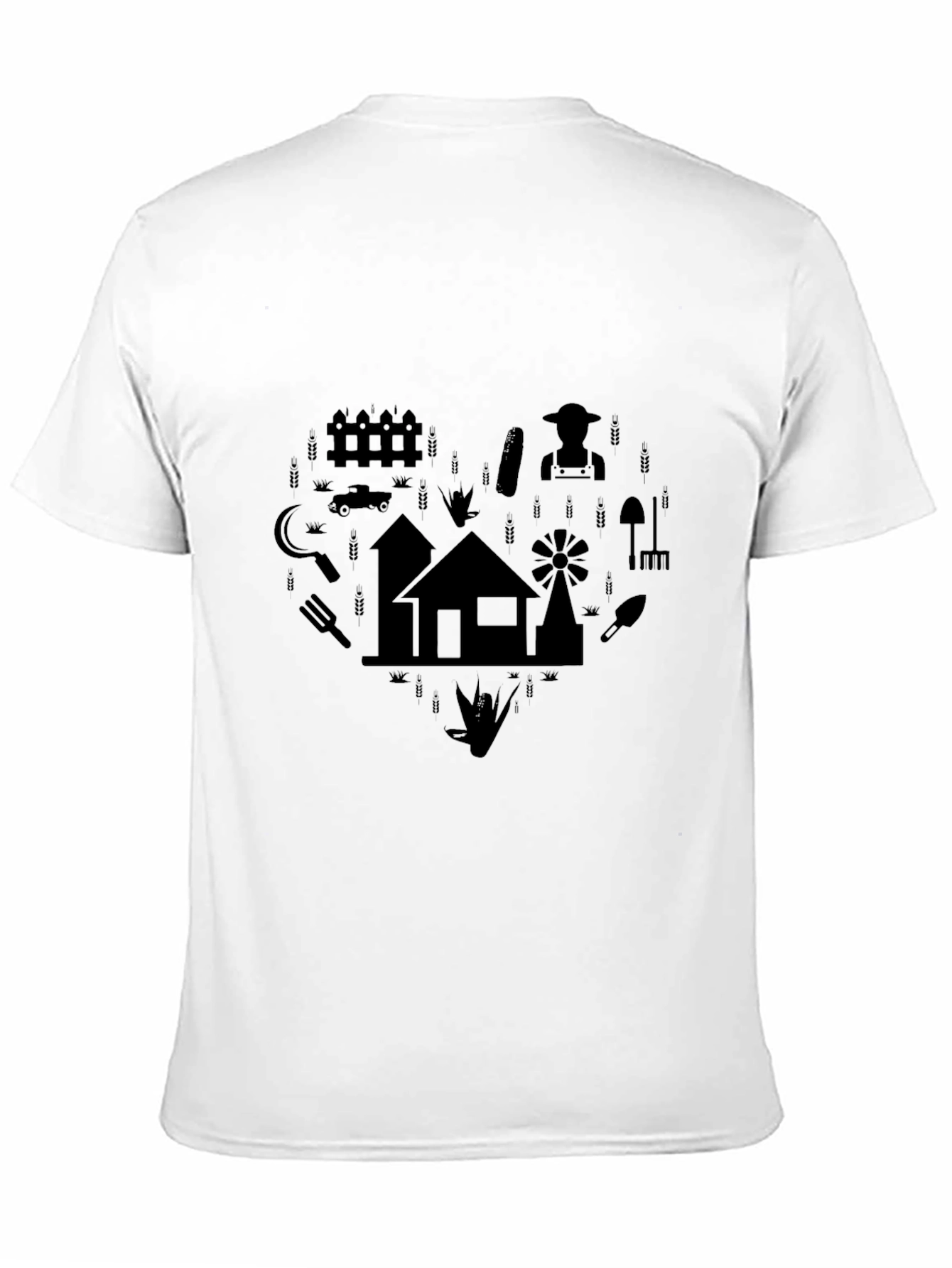 Black Farming Graphic T-Shirt