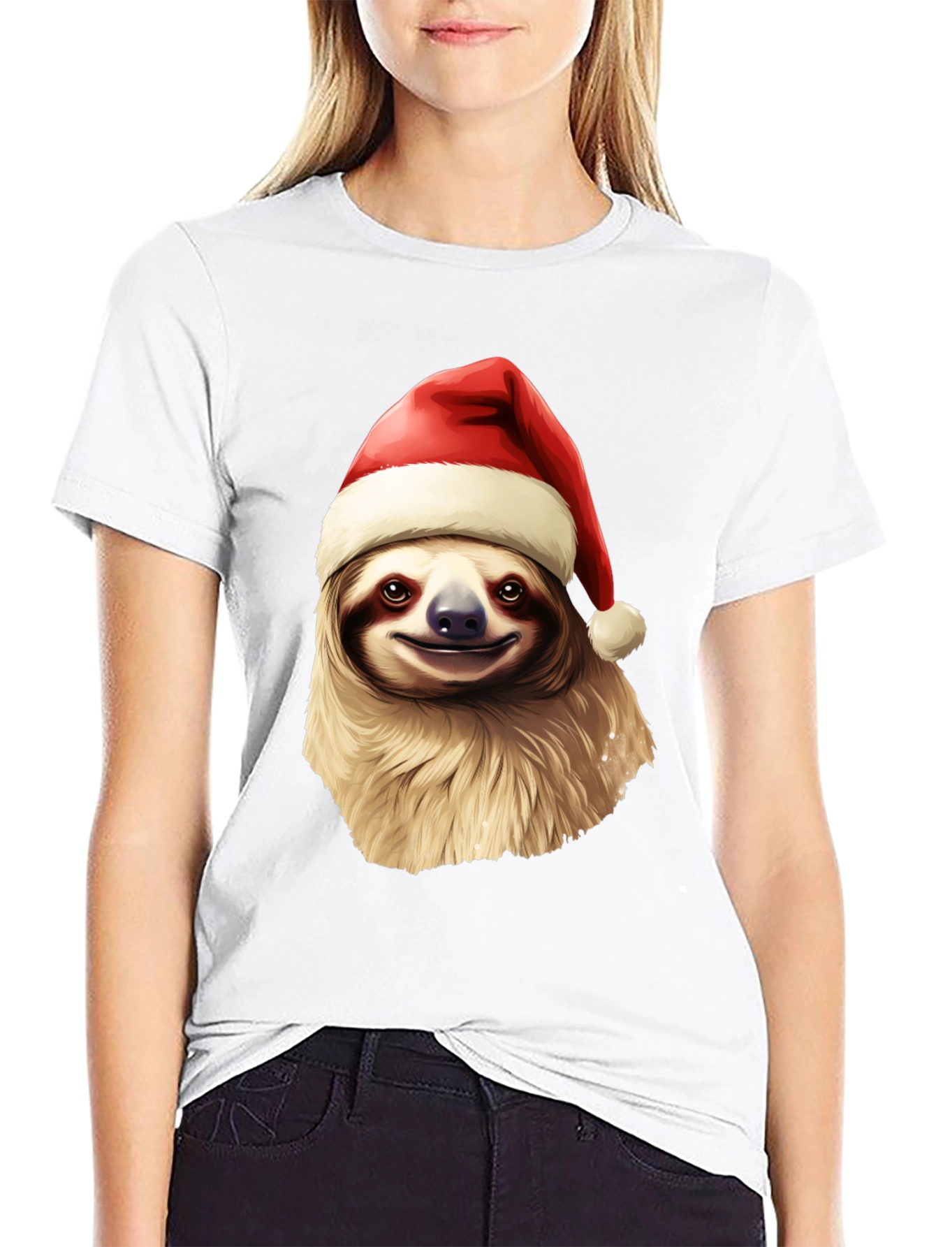 Festive Sloth Christmas T-Shirt - Holiday Cheer