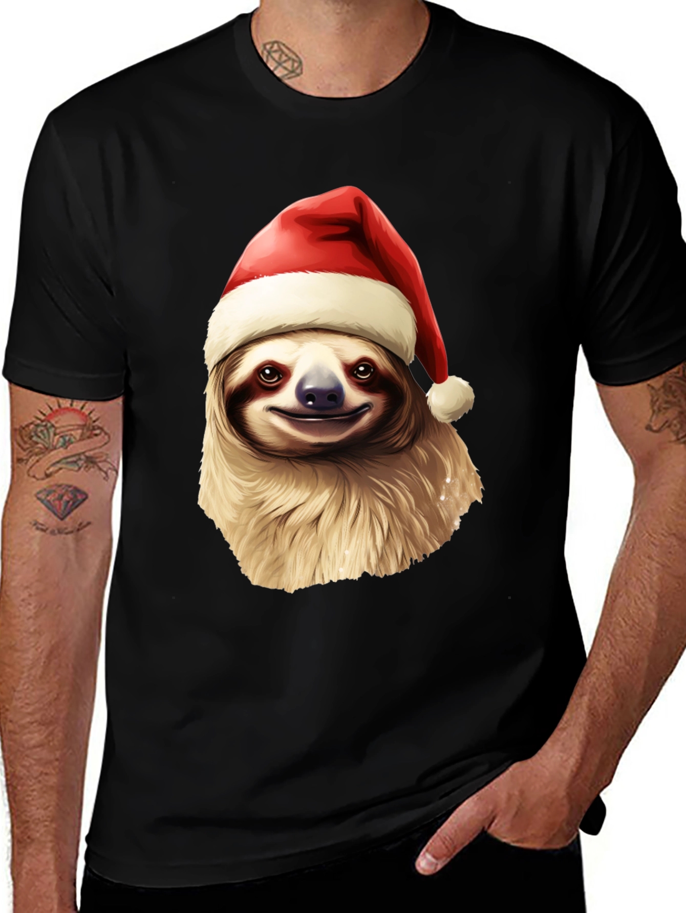 Festive Sloth Christmas T-Shirt - Holiday Cheer
