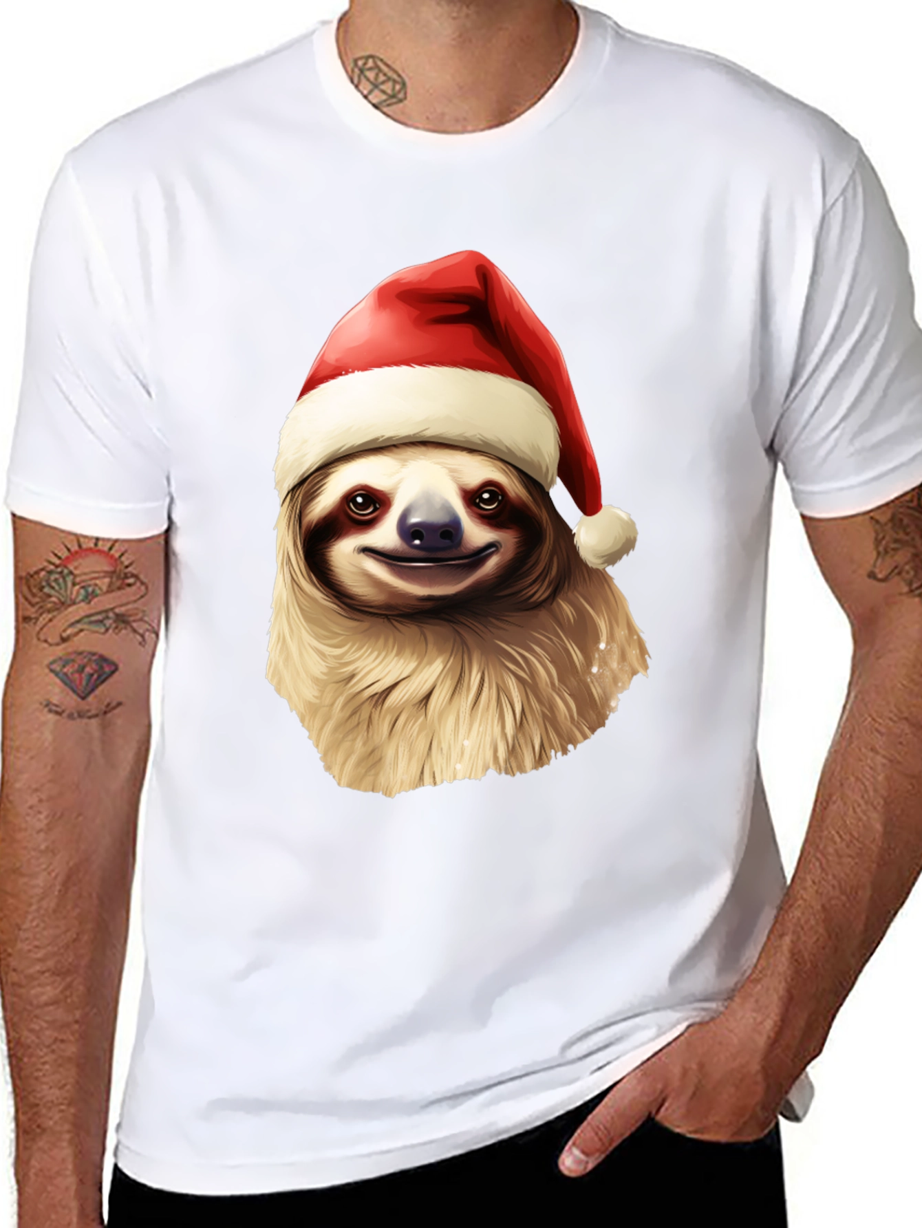 Festive Sloth Christmas T-Shirt - Holiday Cheer