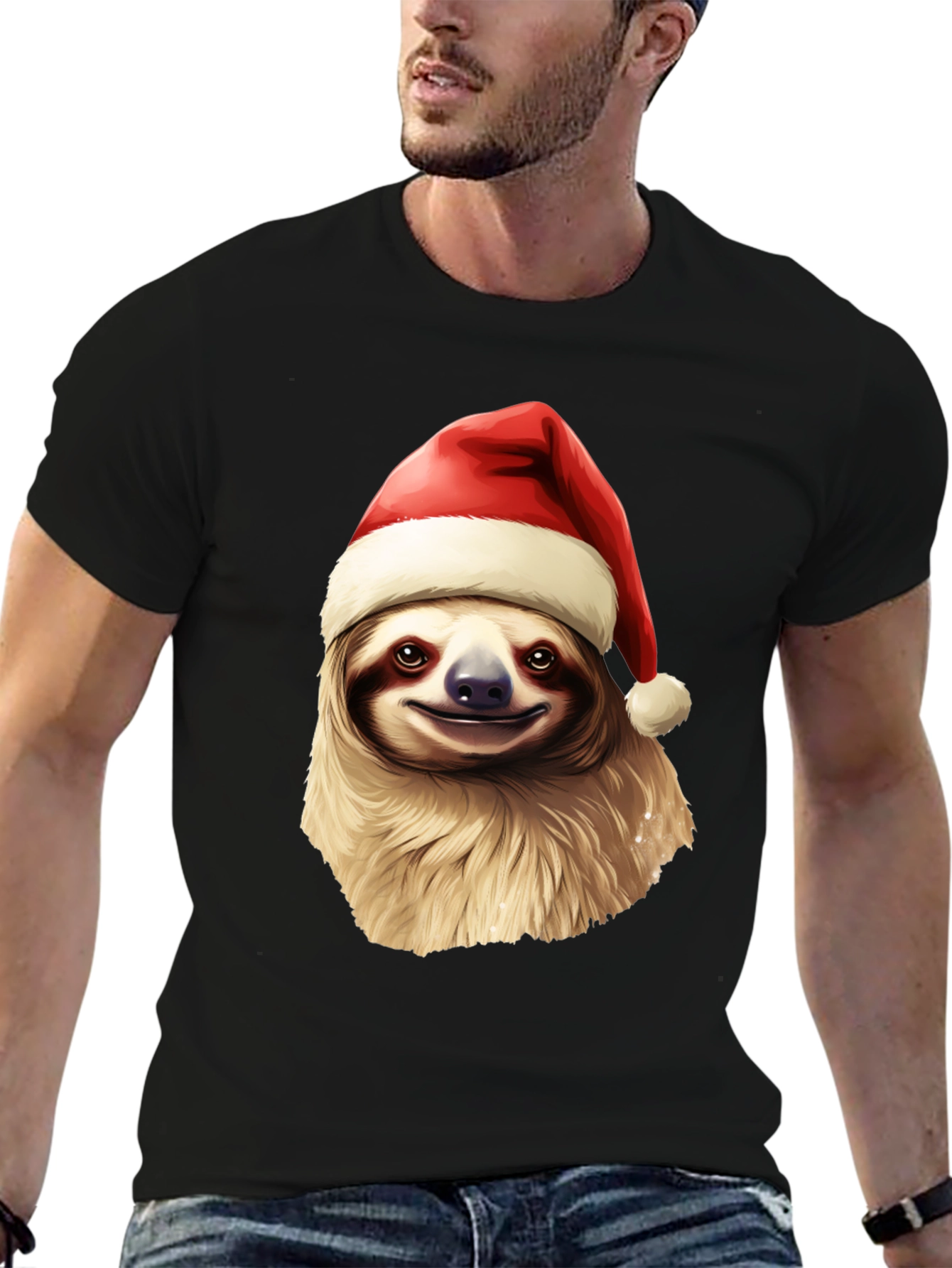 Festive Sloth Christmas T-Shirt - Holiday Cheer