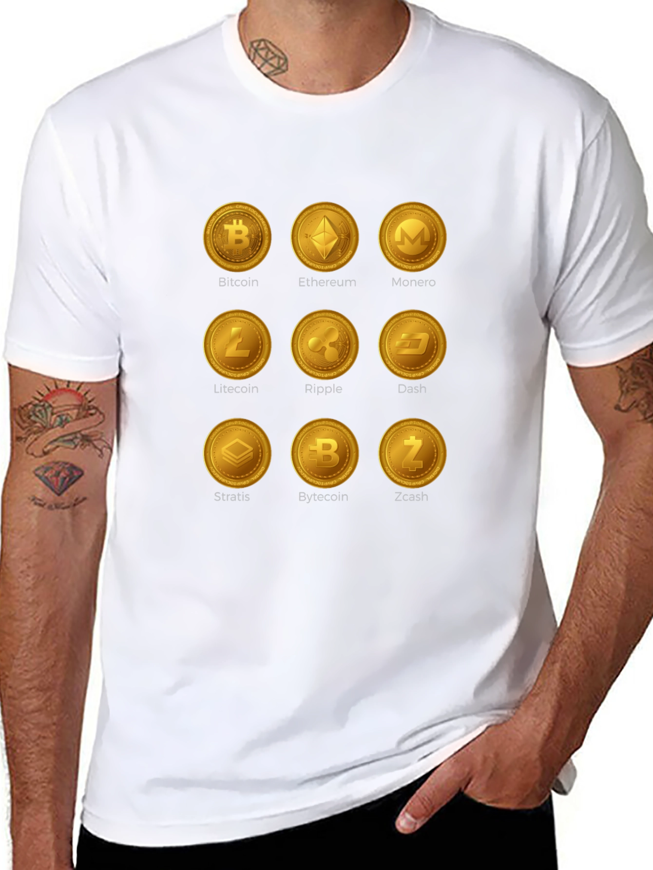Crypto Coins Graphic T-Shirt