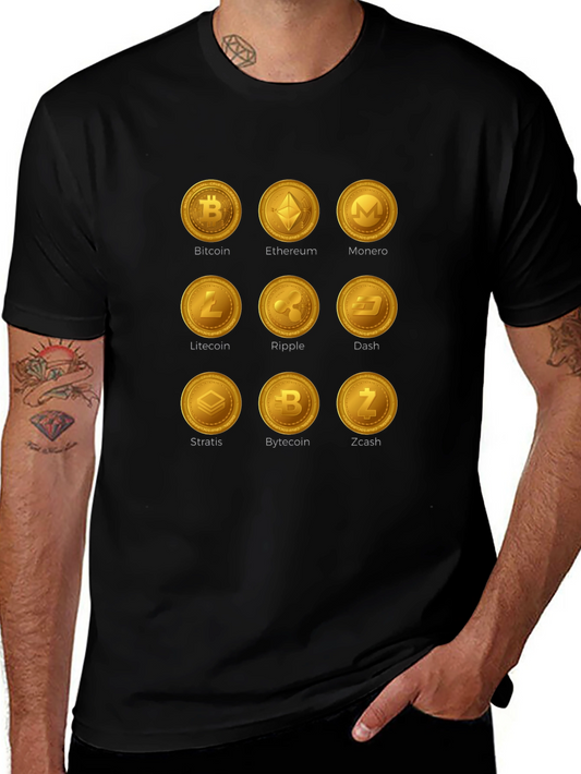 Crypto Coins Graphic T-Shirt