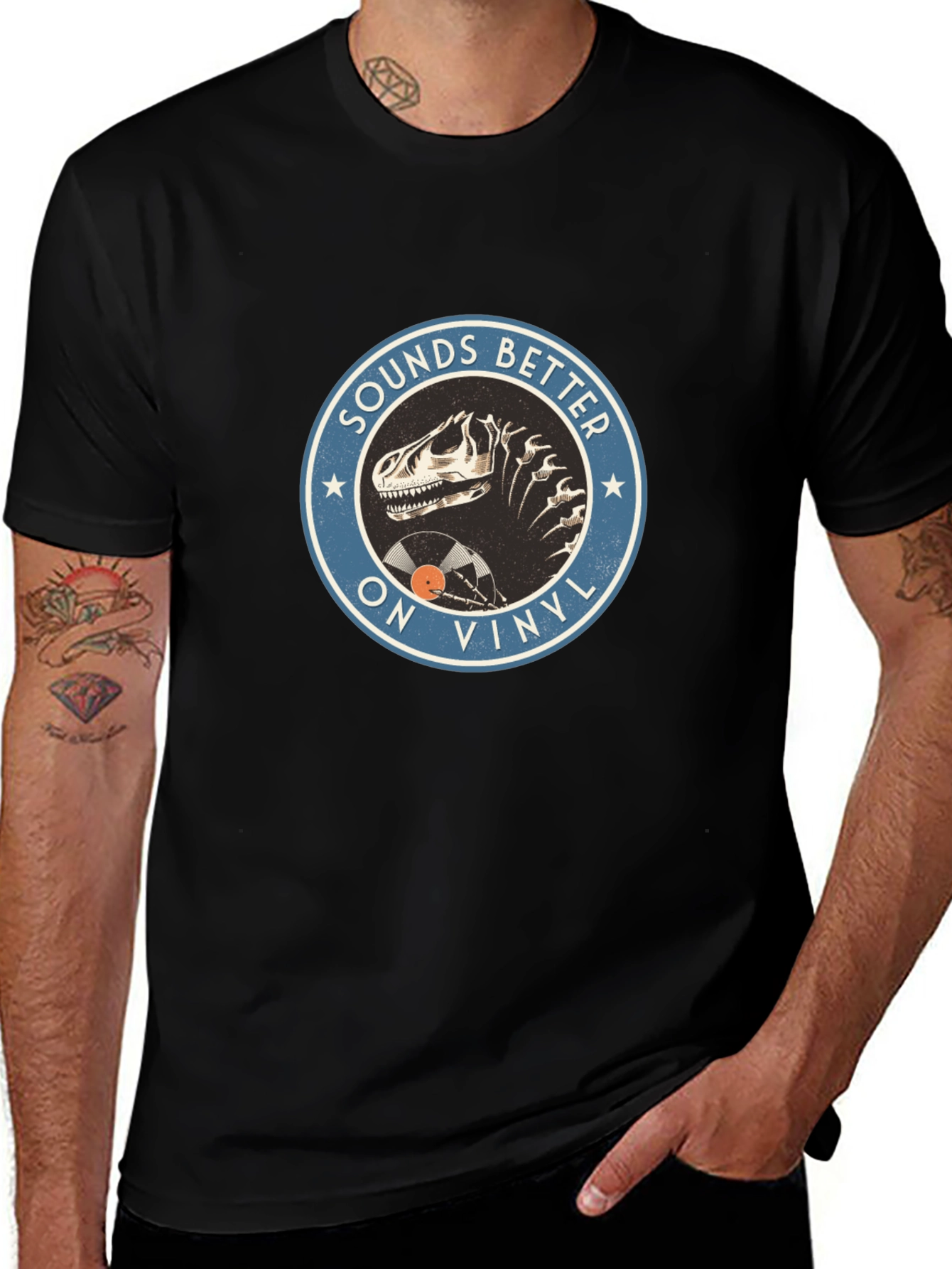 Sounds Better On Vinyl T-Rex Mens T-Shirt
