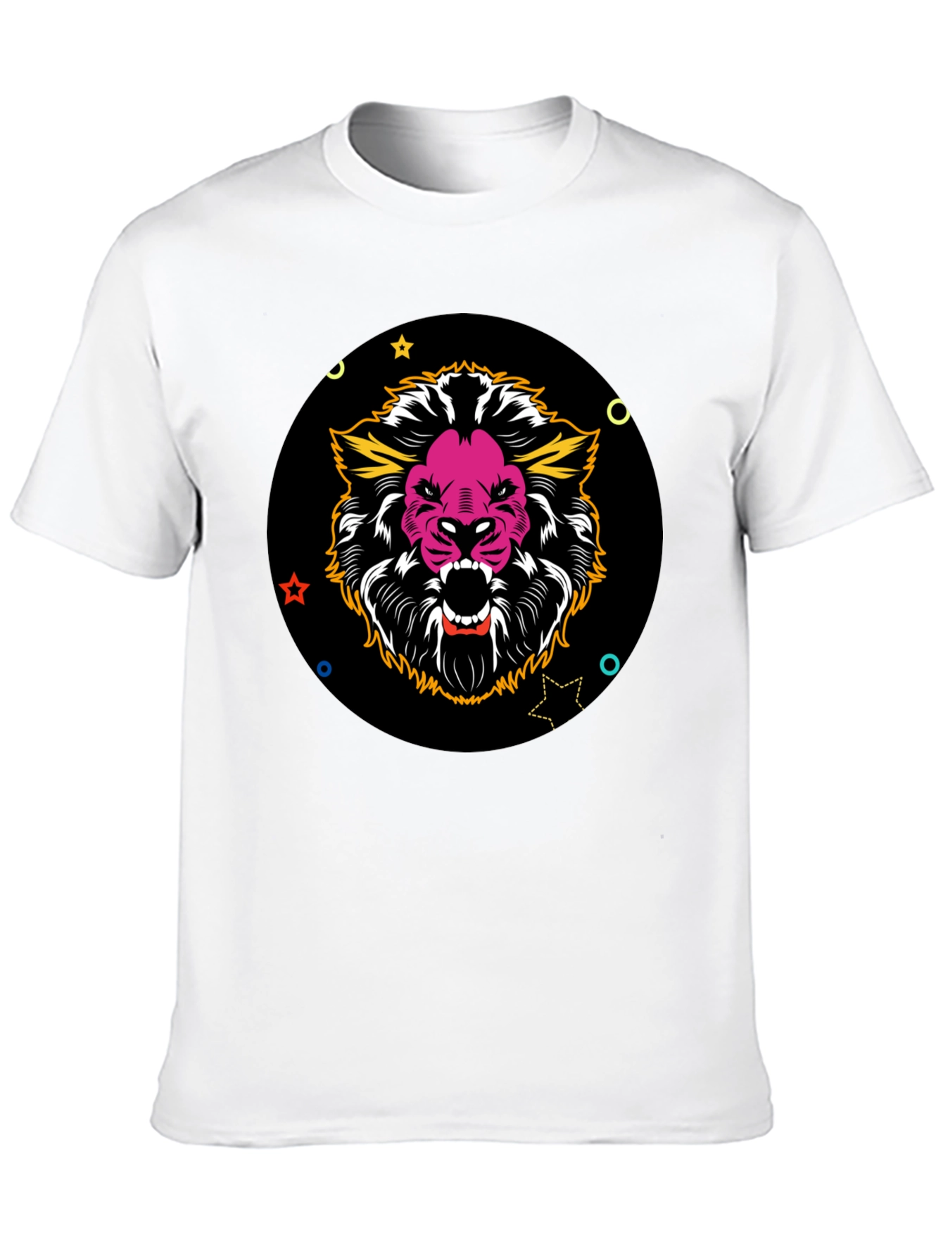Bold Lion Graphic Tee - Black Cotton Blend