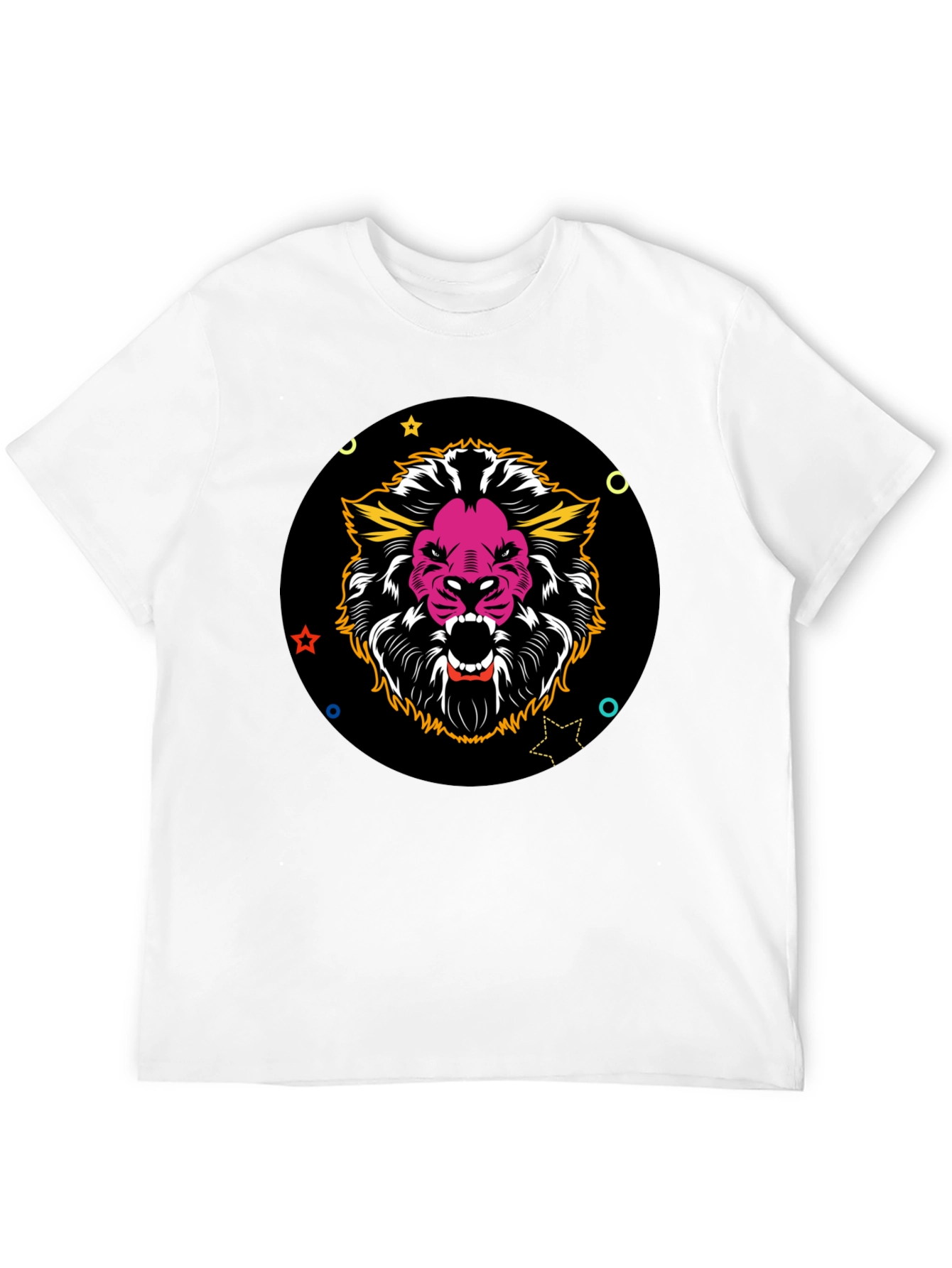 Bold Lion Graphic Tee - Black Cotton Blend
