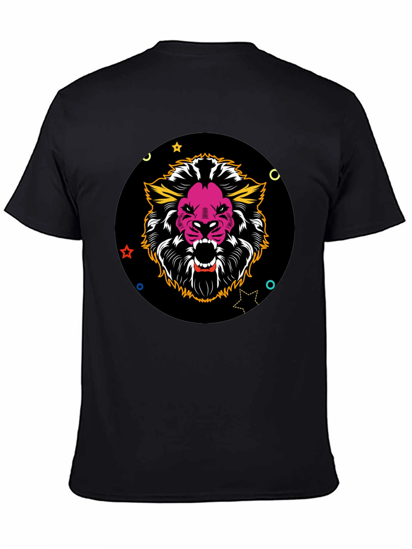 Bold Lion Graphic Tee - Black Cotton Blend