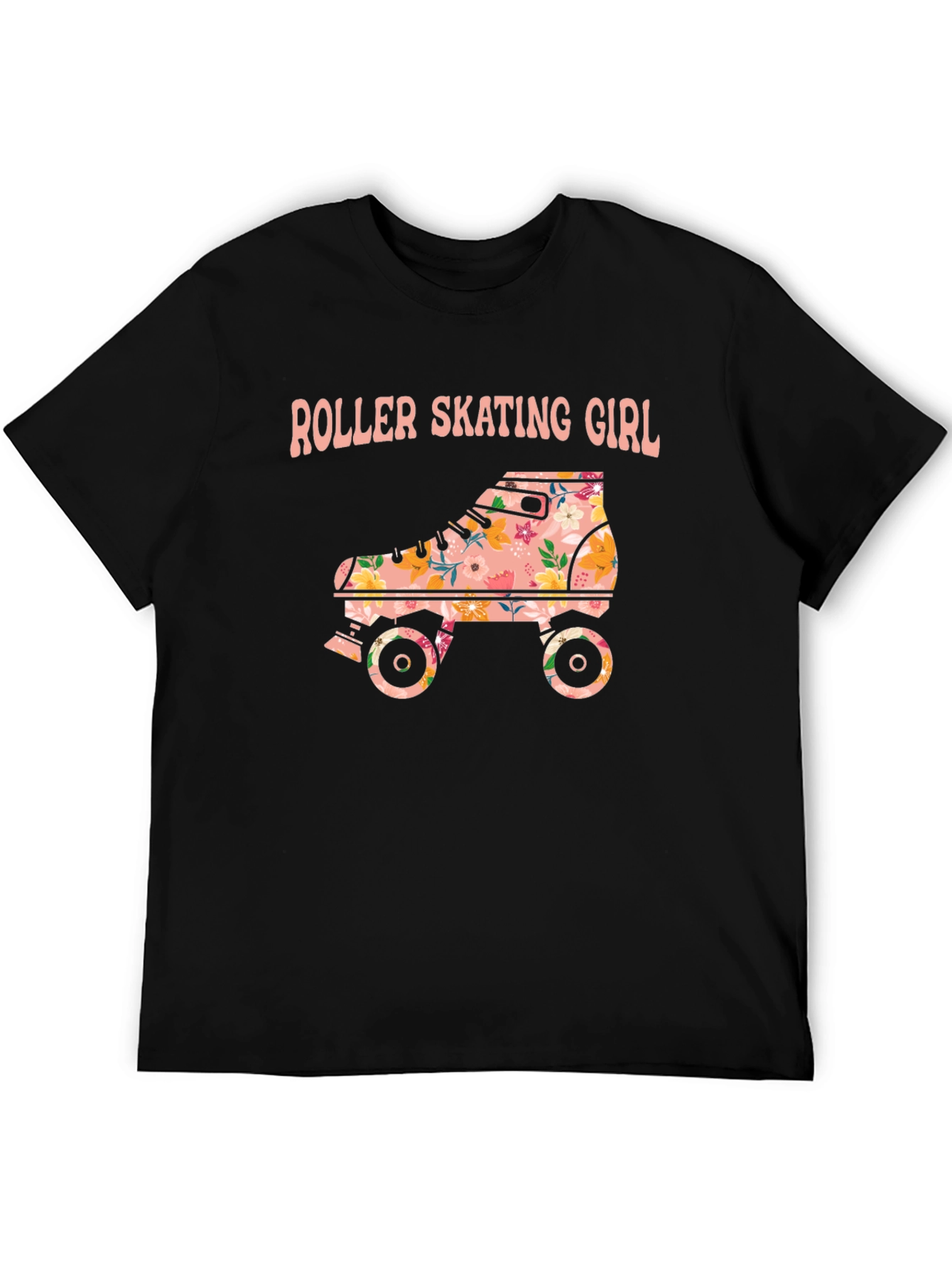Roller Skating Girl Floral T-Shirt