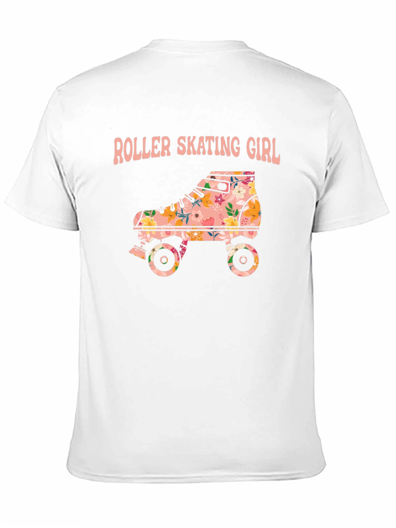 Roller Skating Girl Floral T-Shirt