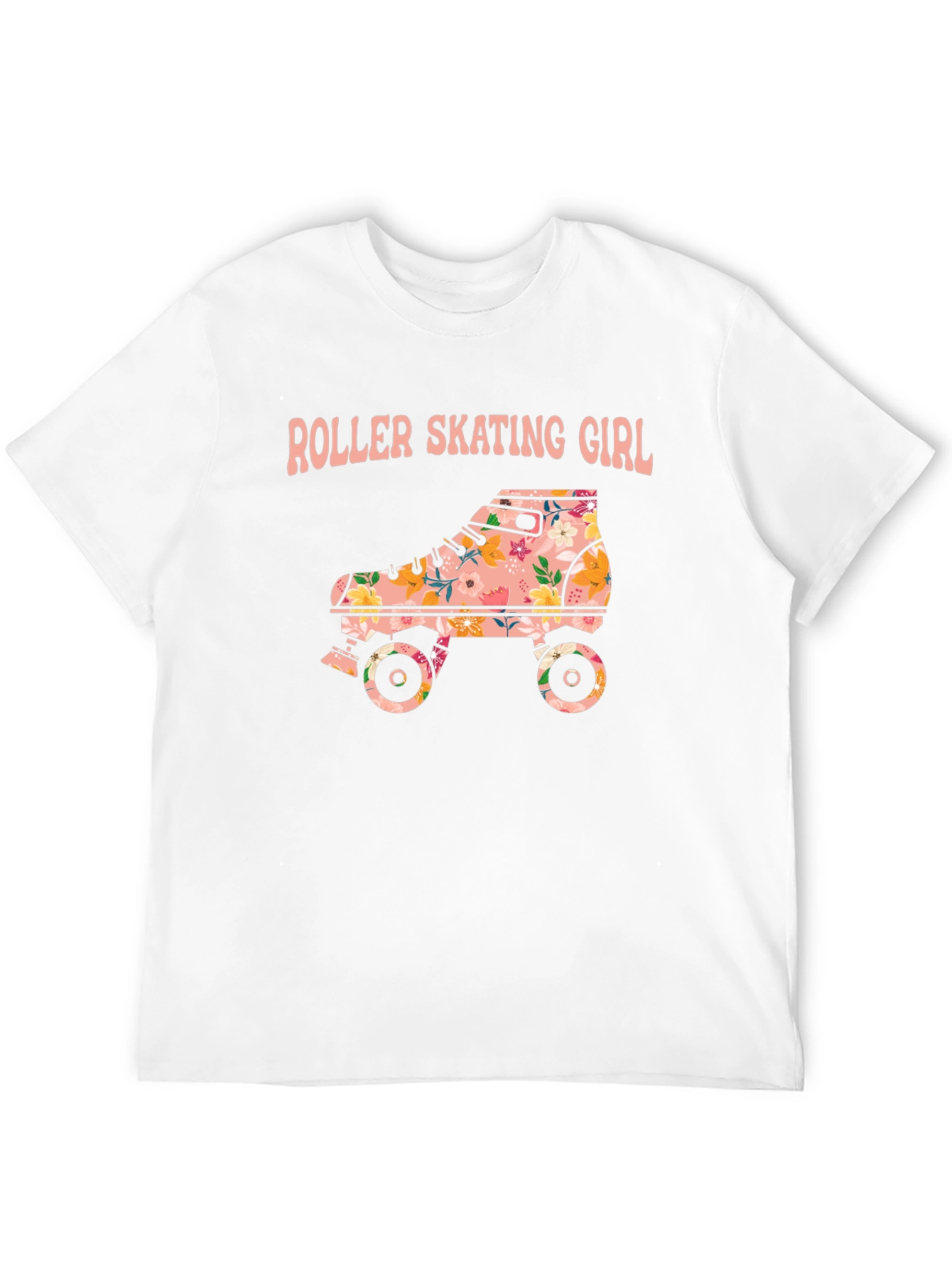 Roller Skating Girl Floral T-Shirt