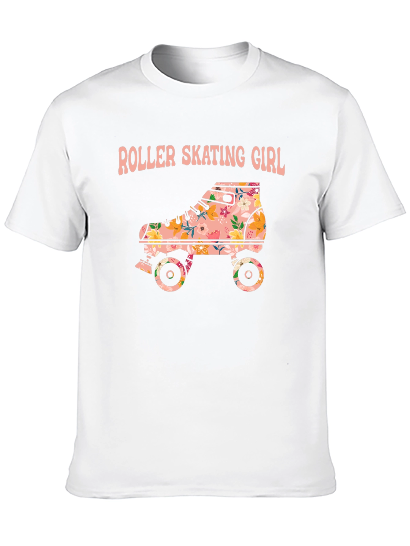 Roller Skating Girl Floral T-Shirt