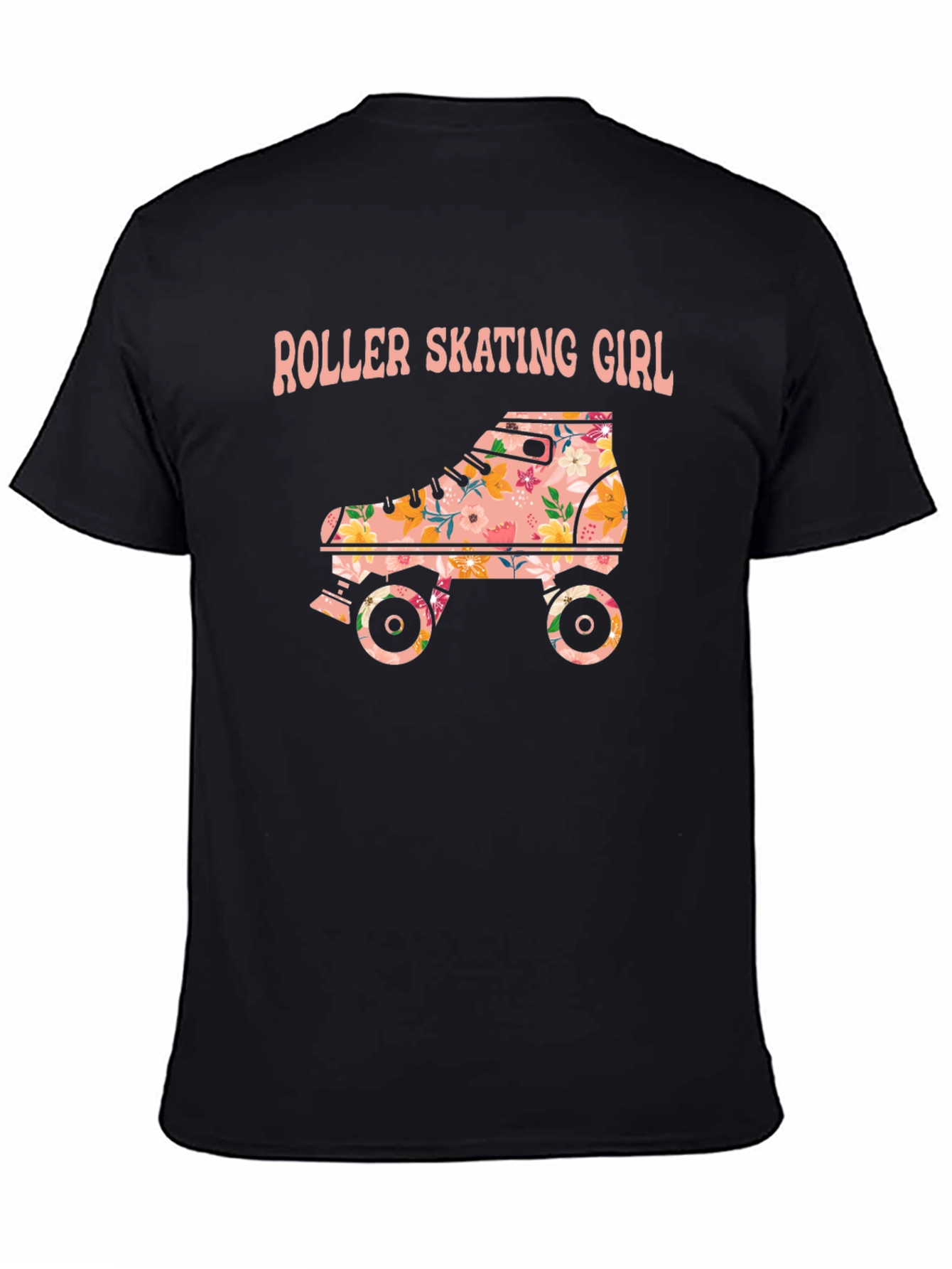 Roller Skating Girl Floral T-Shirt