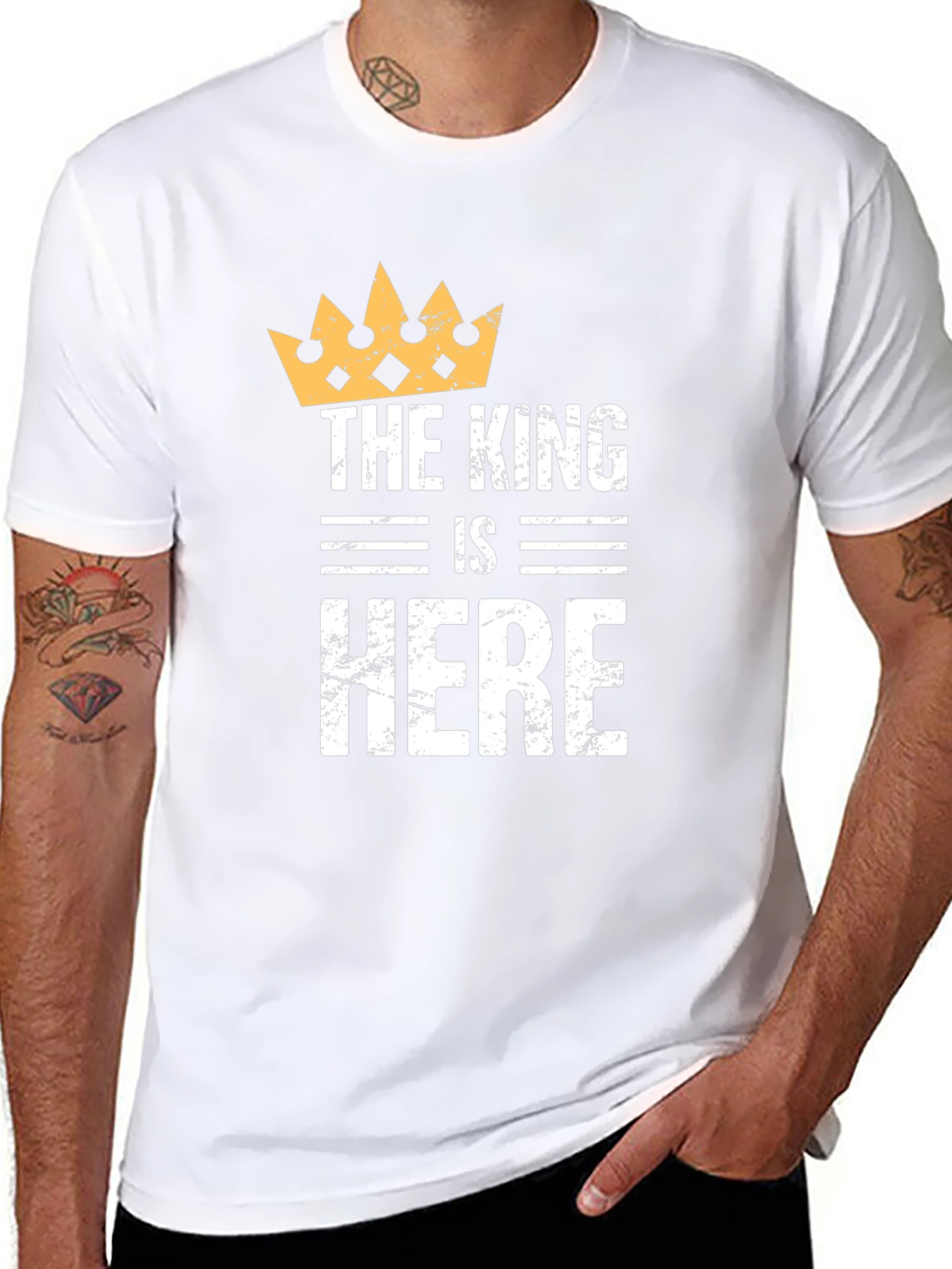The King is Here Black T-Shirt