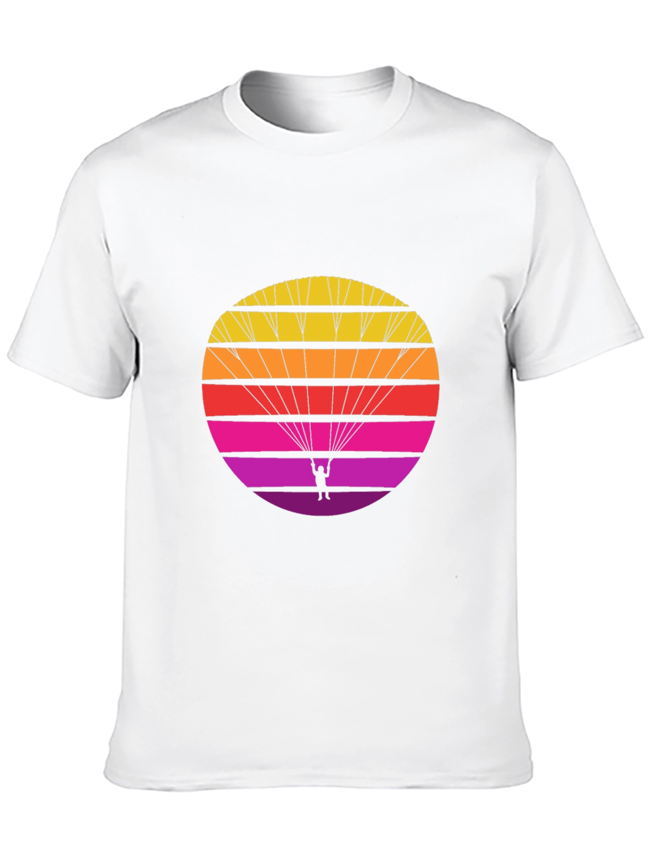 Retro Parachute T-Shirt - Sunset Skydiving Design