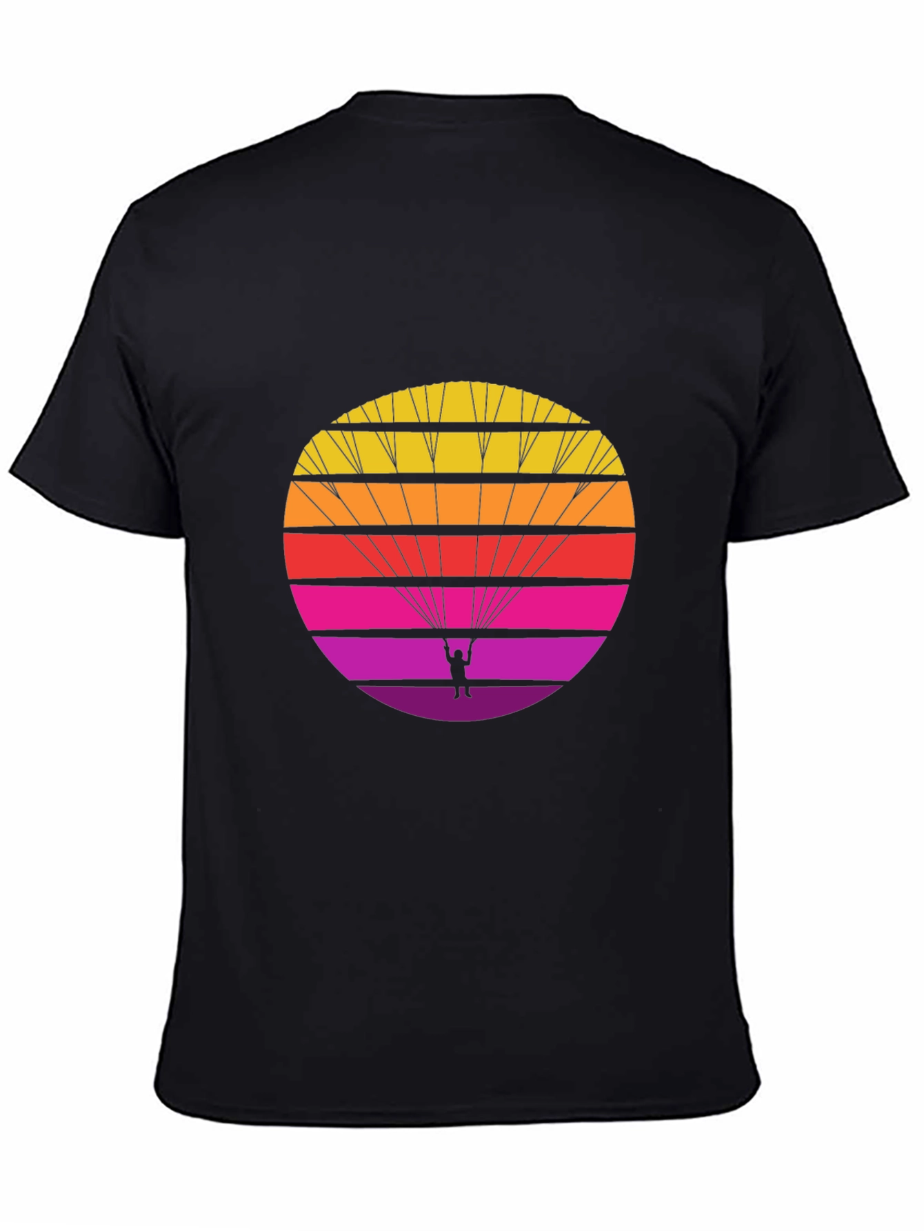 Retro Parachute T-Shirt - Sunset Skydiving Design