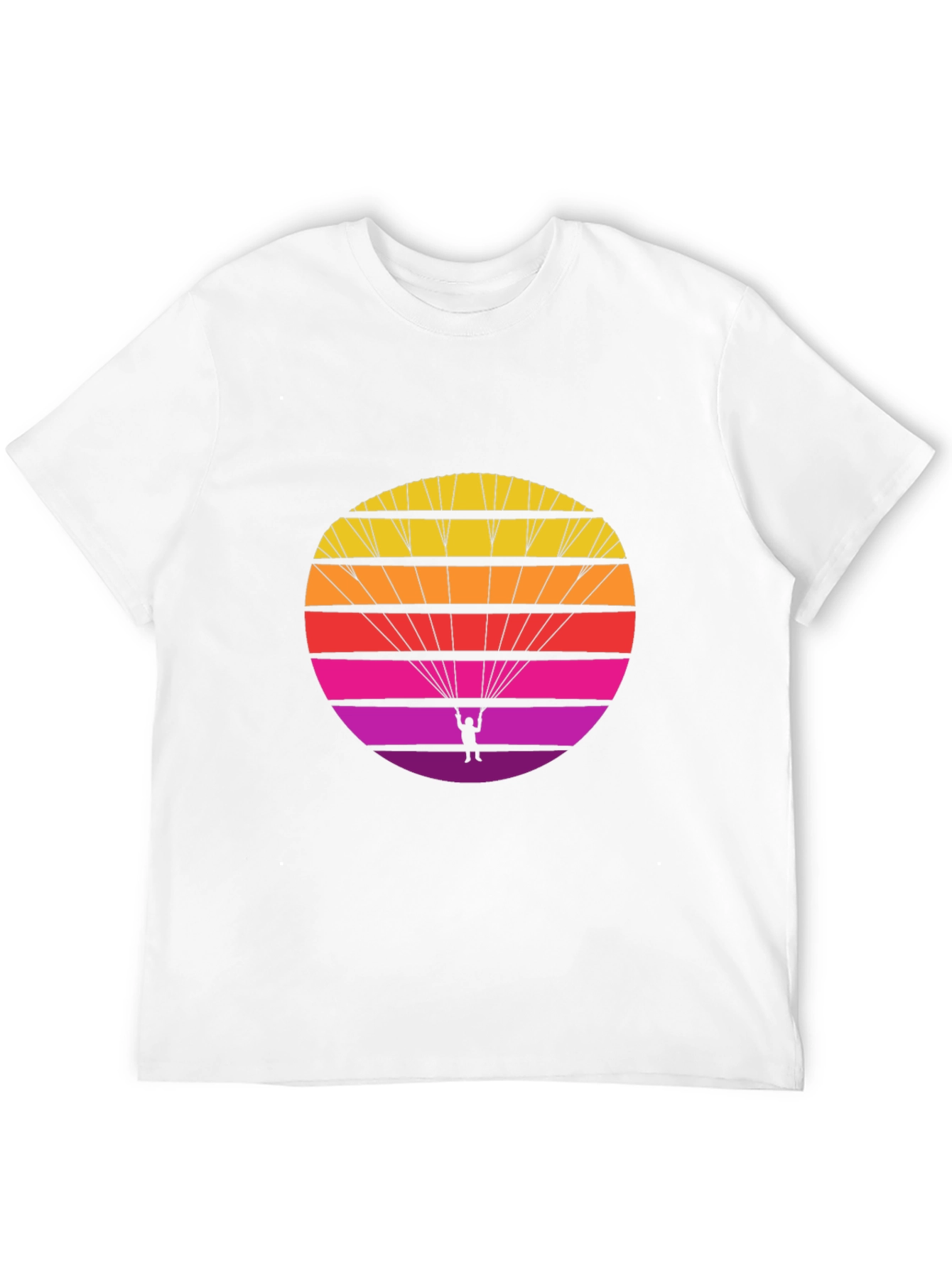 Retro Parachute T-Shirt - Sunset Skydiving Design