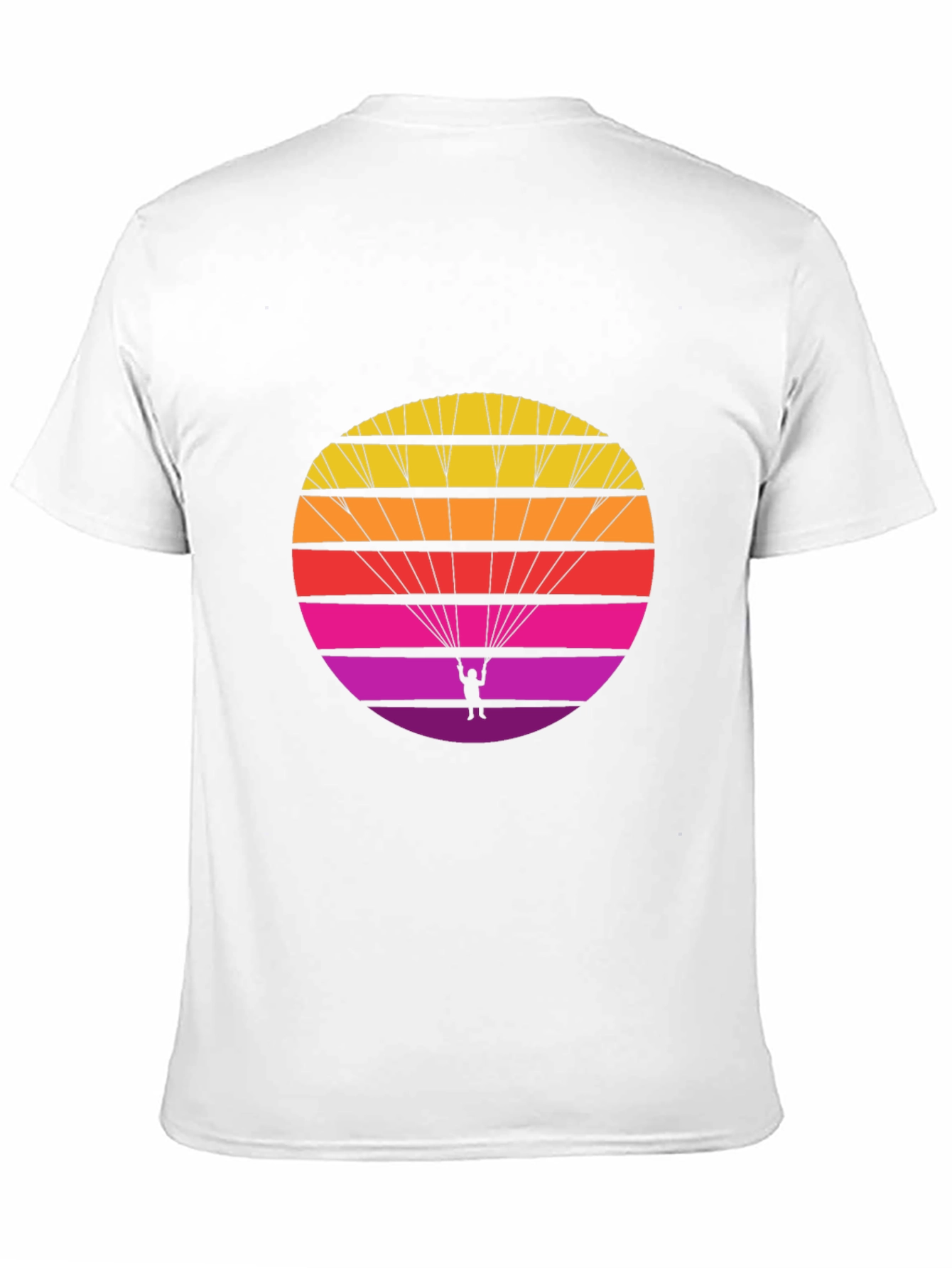 Retro Parachute T-Shirt - Sunset Skydiving Design