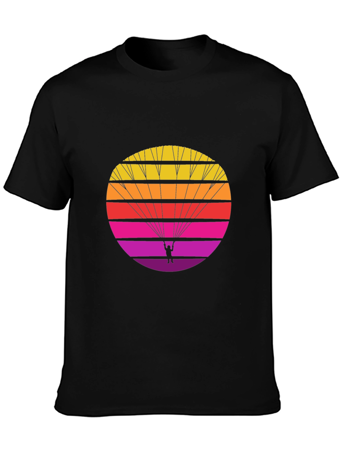 Retro Parachute T-Shirt - Sunset Skydiving Design