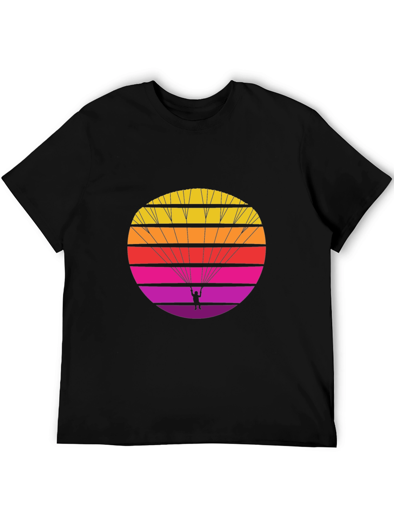 Retro Parachute T-Shirt - Sunset Skydiving Design