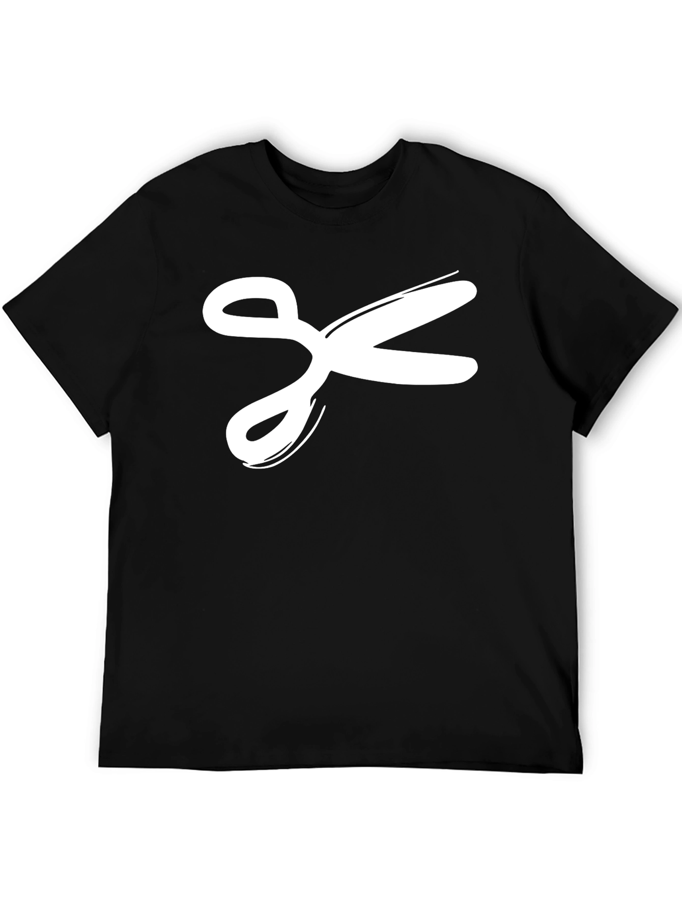 Scissors Graphic Tee - Stylish Black Cotton T-Shirt