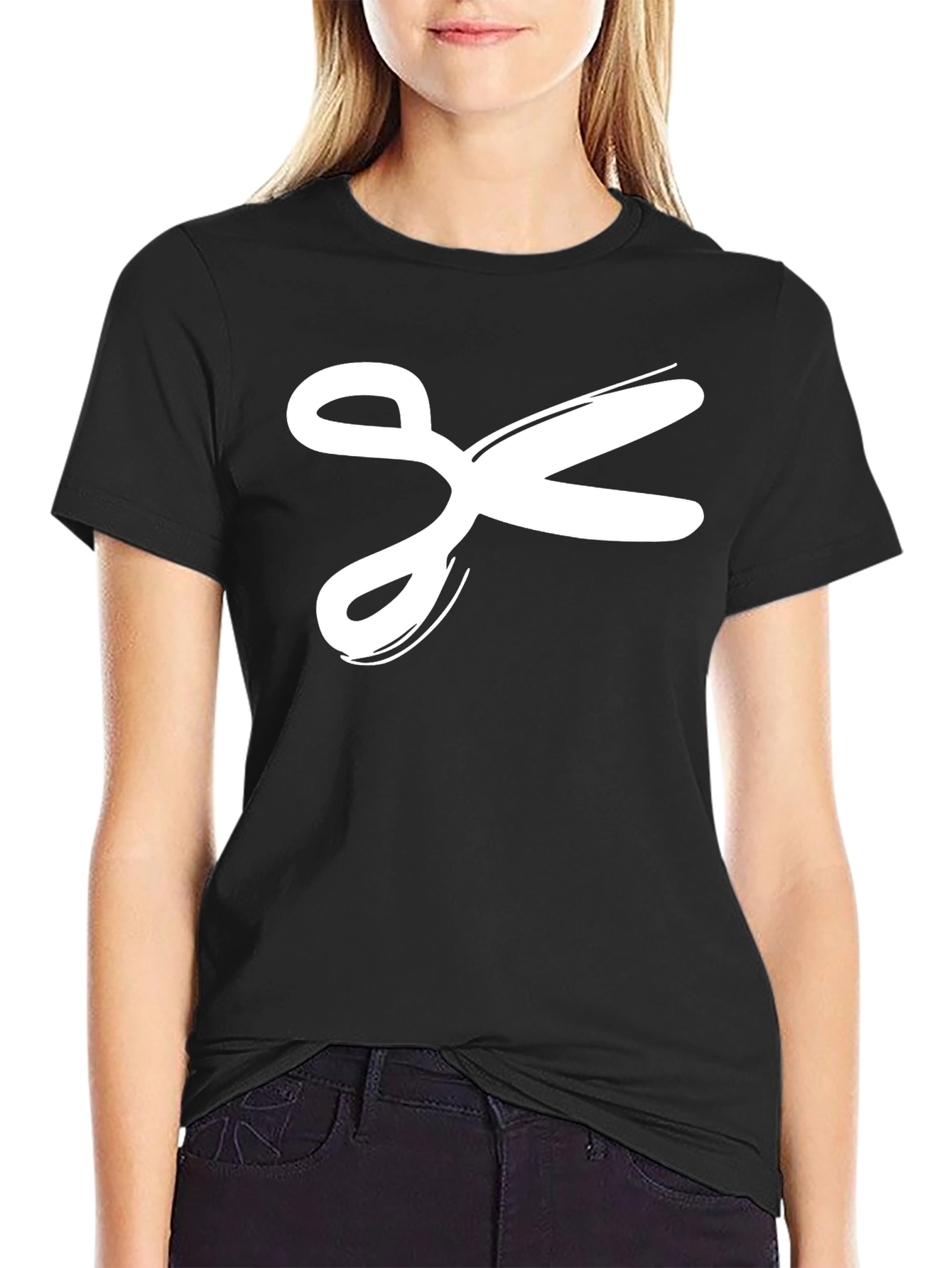 Scissors Graphic Tee - Stylish Black Cotton T-Shirt