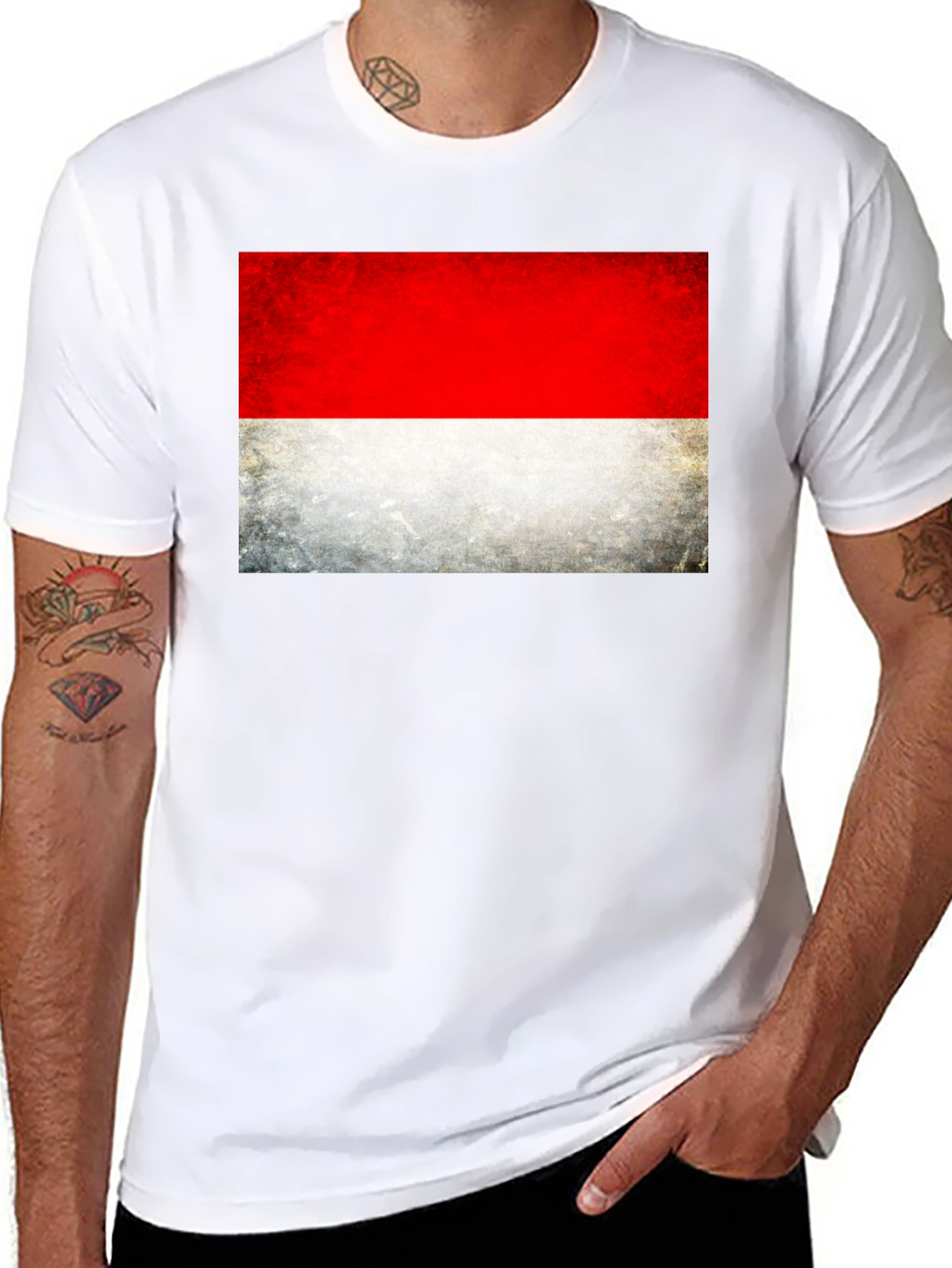 Indonesia Flag Grunge T-Shirt - National Pride Tee