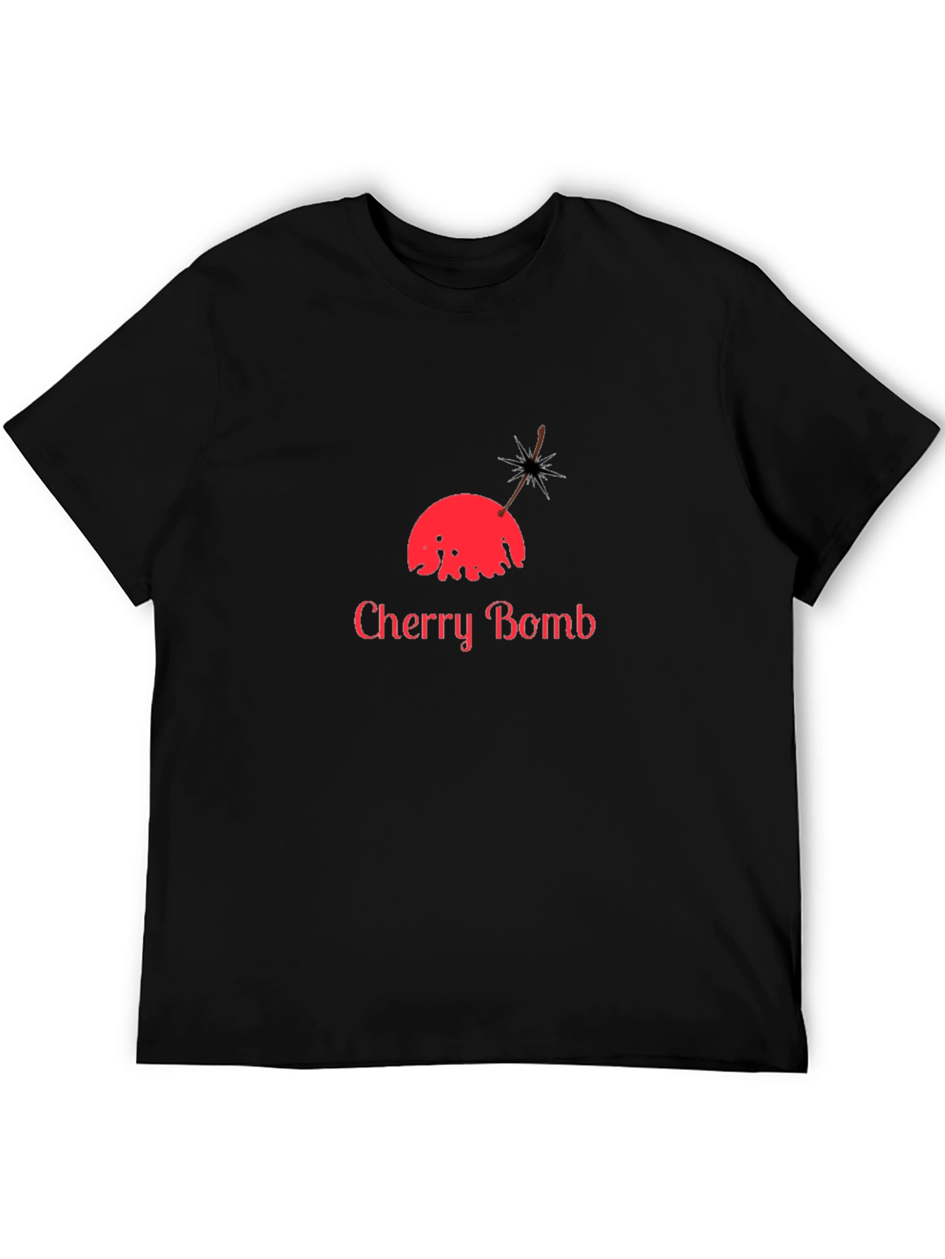 Cherry Bomb Graphic Tee - Bold Black T-Shirt