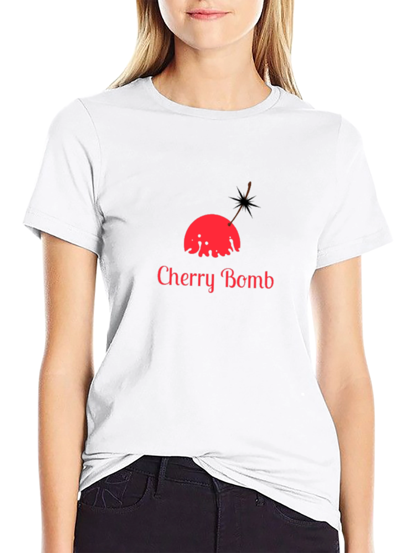 Cherry Bomb Graphic Tee - Bold Black T-Shirt