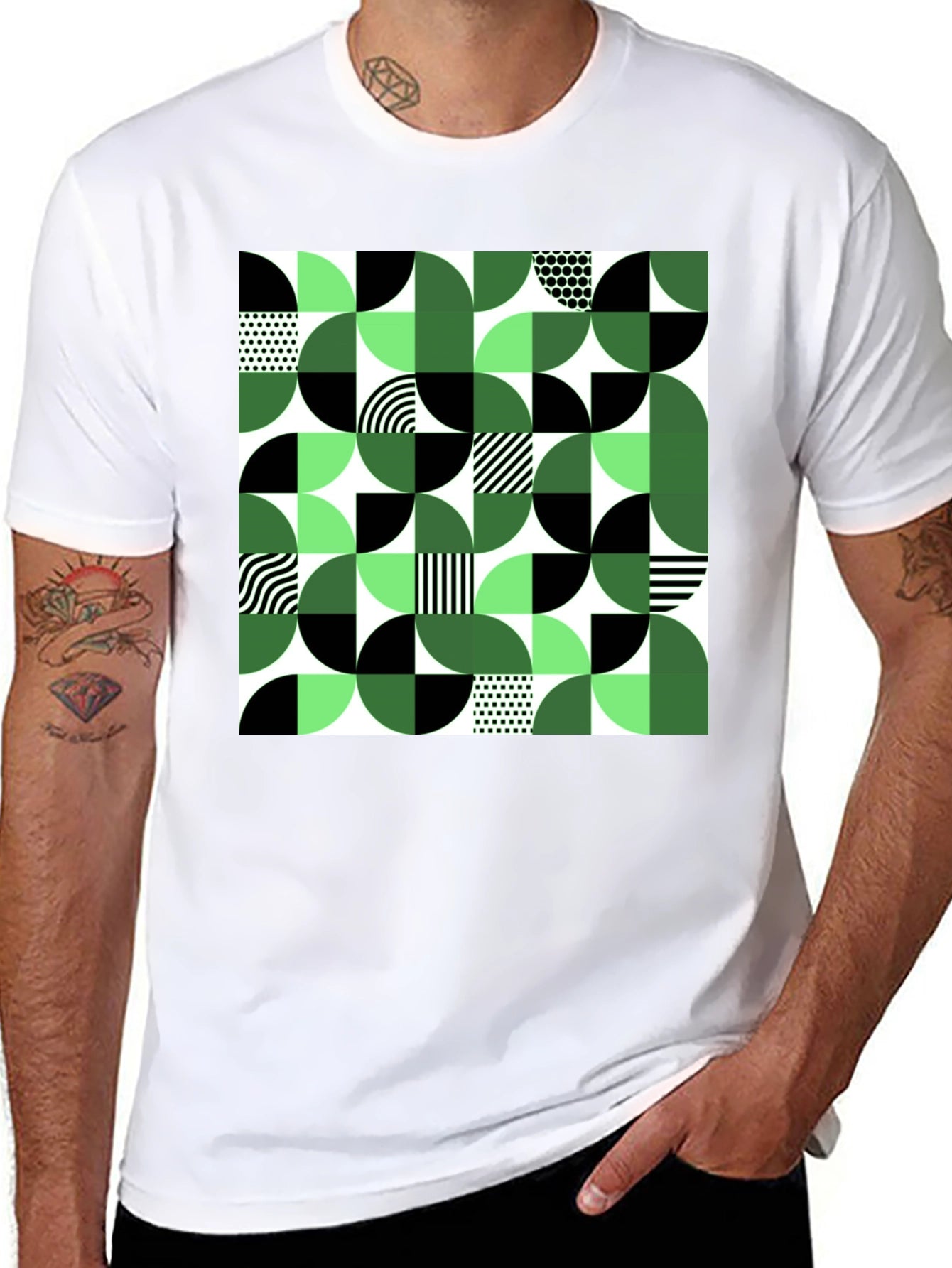 Geometric Pattern T-Shirt - Abstract Design