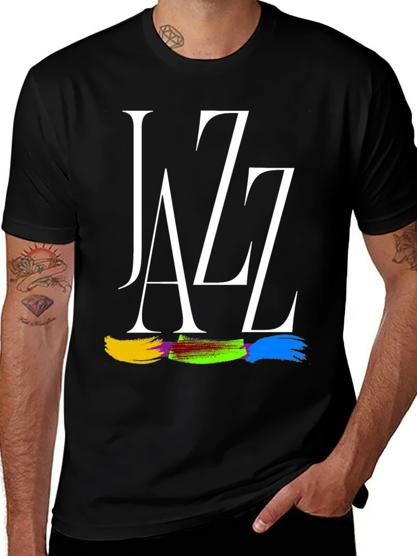 Jazz Graphic Print Black T-Shirt